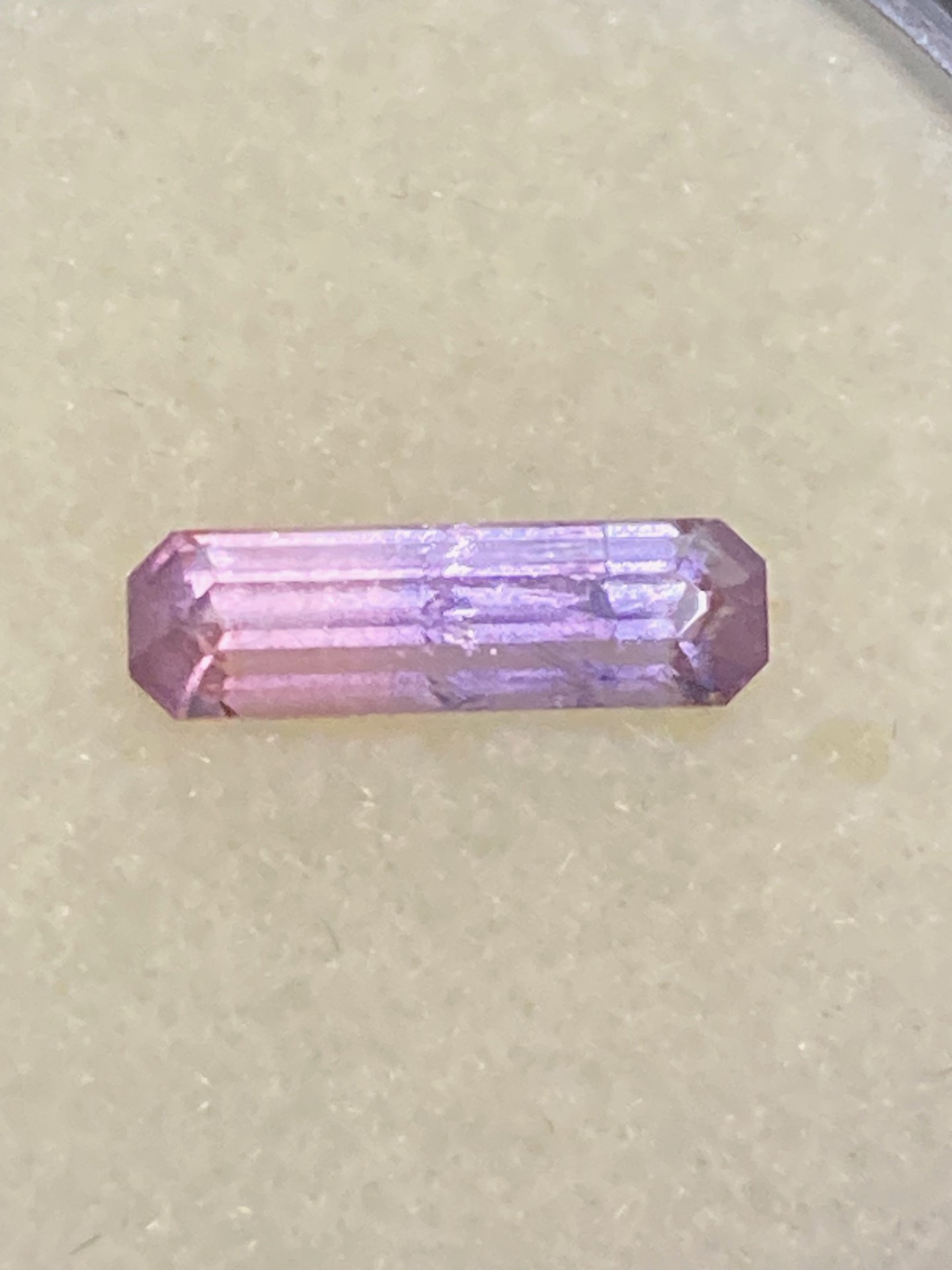 Sapphire-Bi-color Pink grading to Purple