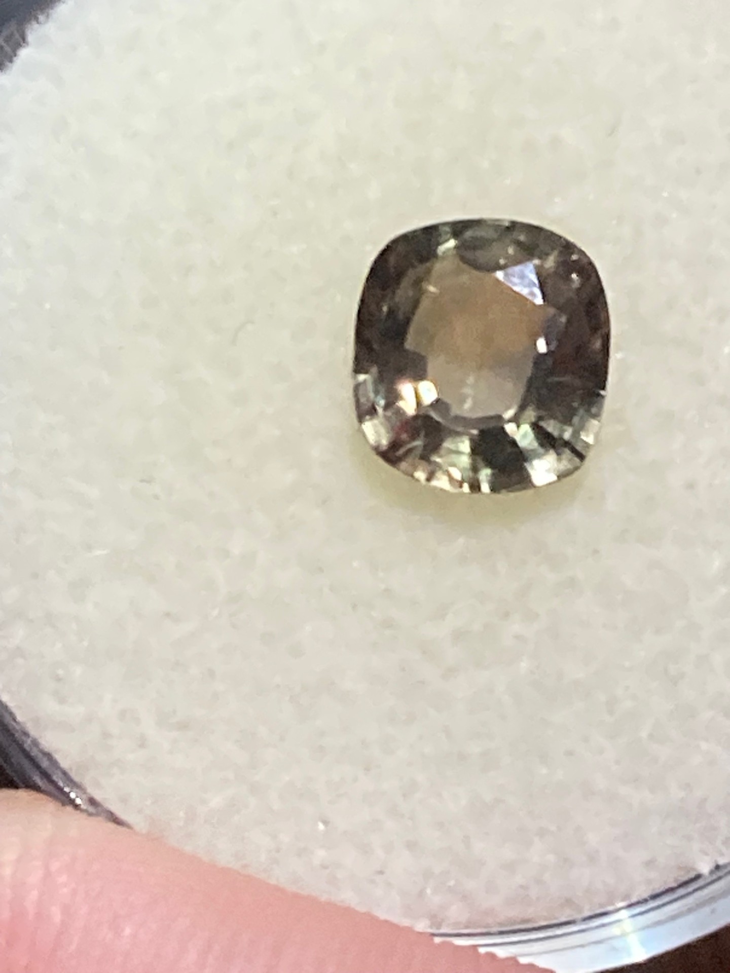 Sapphire- Pale yellow with a hint of purple tones