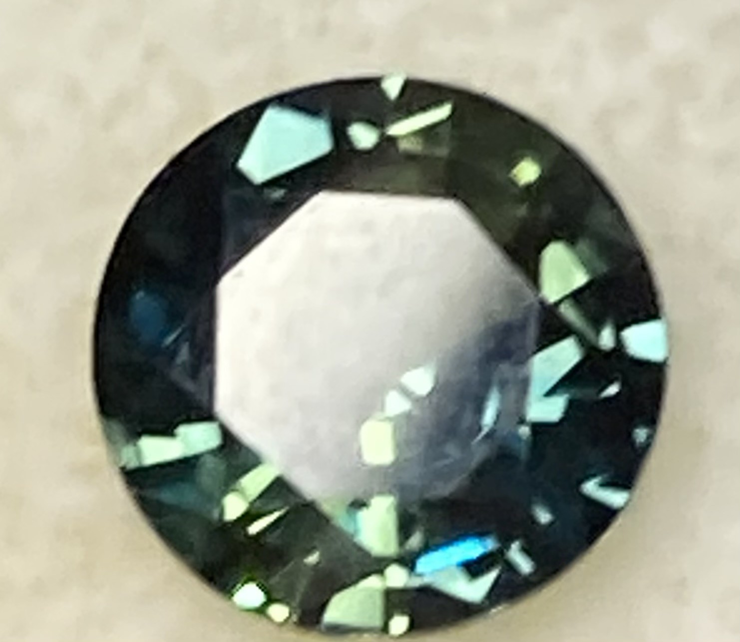 Sapphire -Natural Green with teal flash