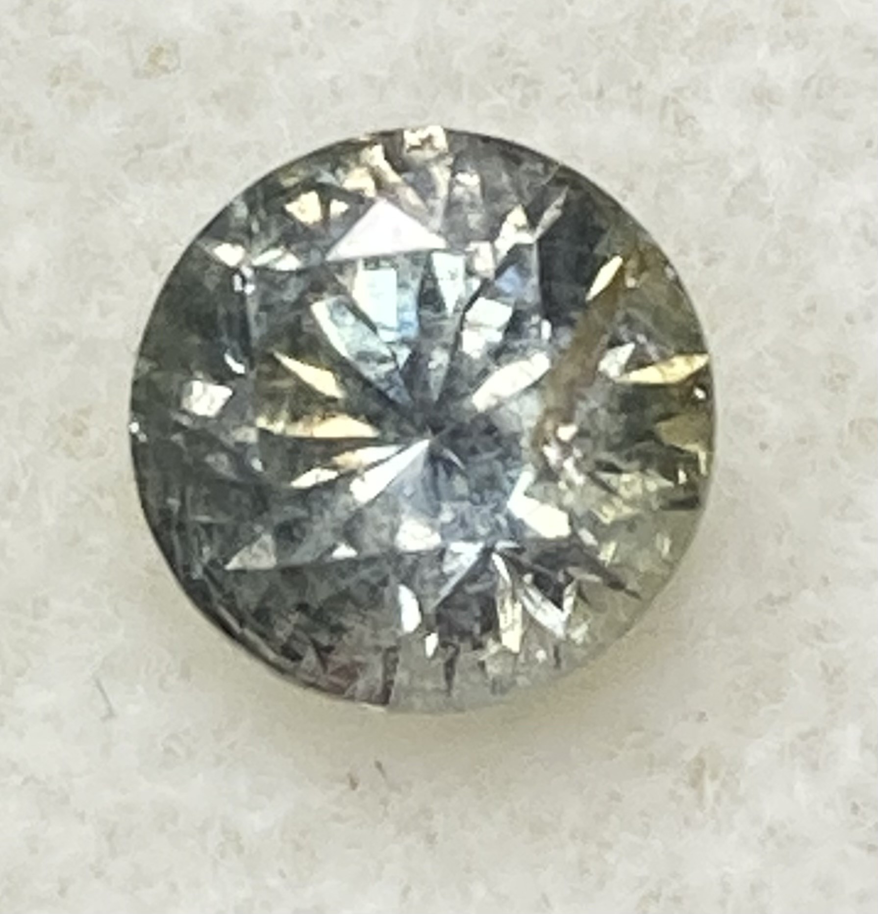 Sapphire -Heat Treated Pale Blue with a tough of gold