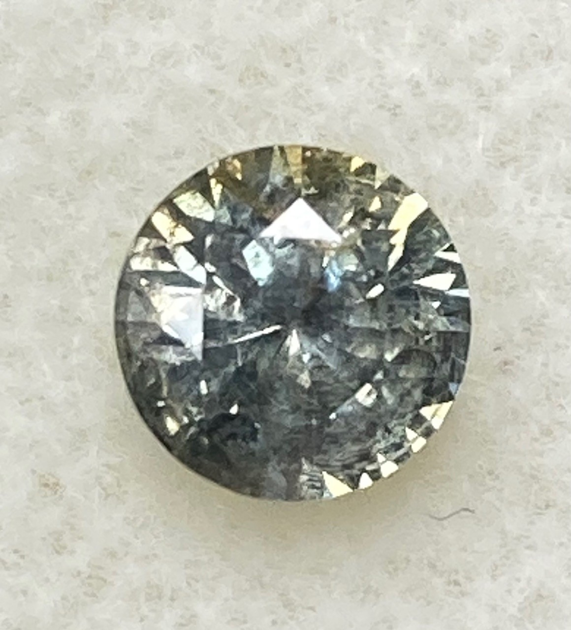 Sapphire -Heat Treated Pale Blue with a tough of gold