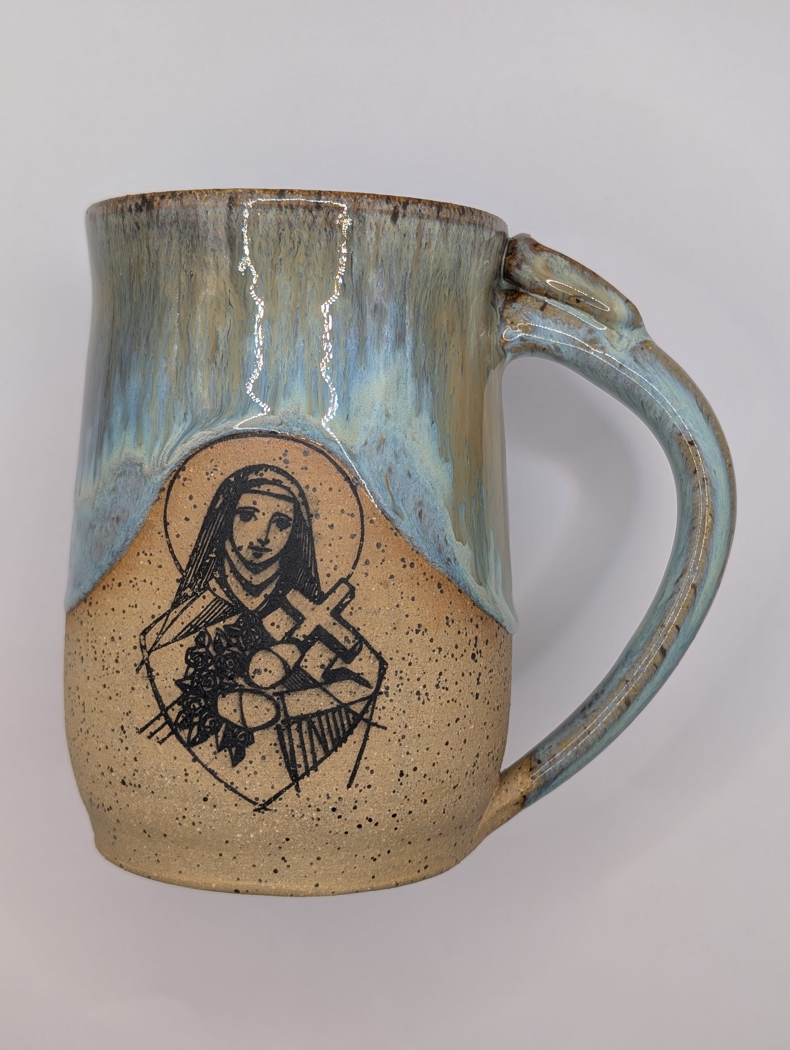 Virgin Mary mug • 22oz • turquoise waterfall 