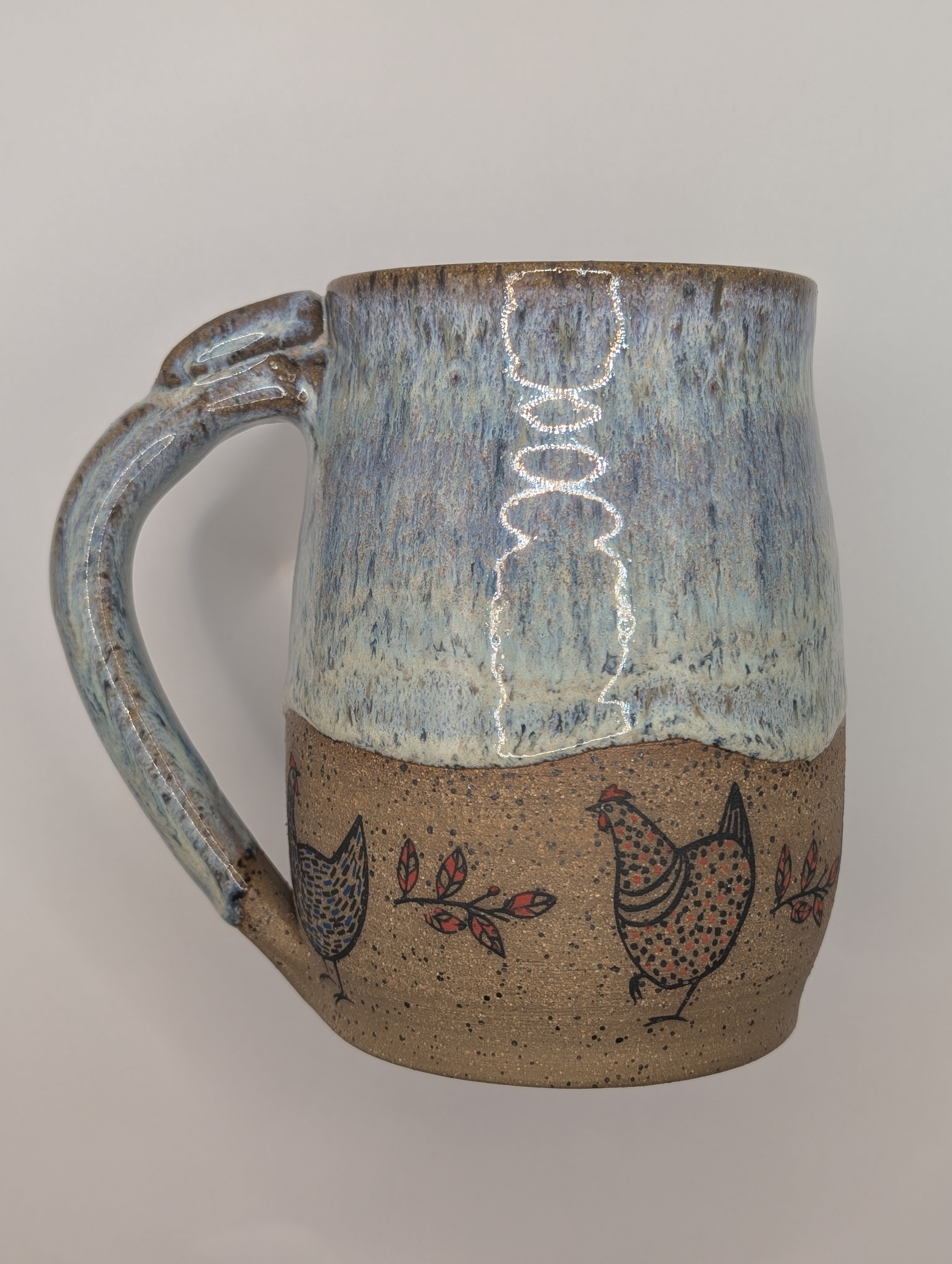 Chicken mug • 22oz • blue pink crystals