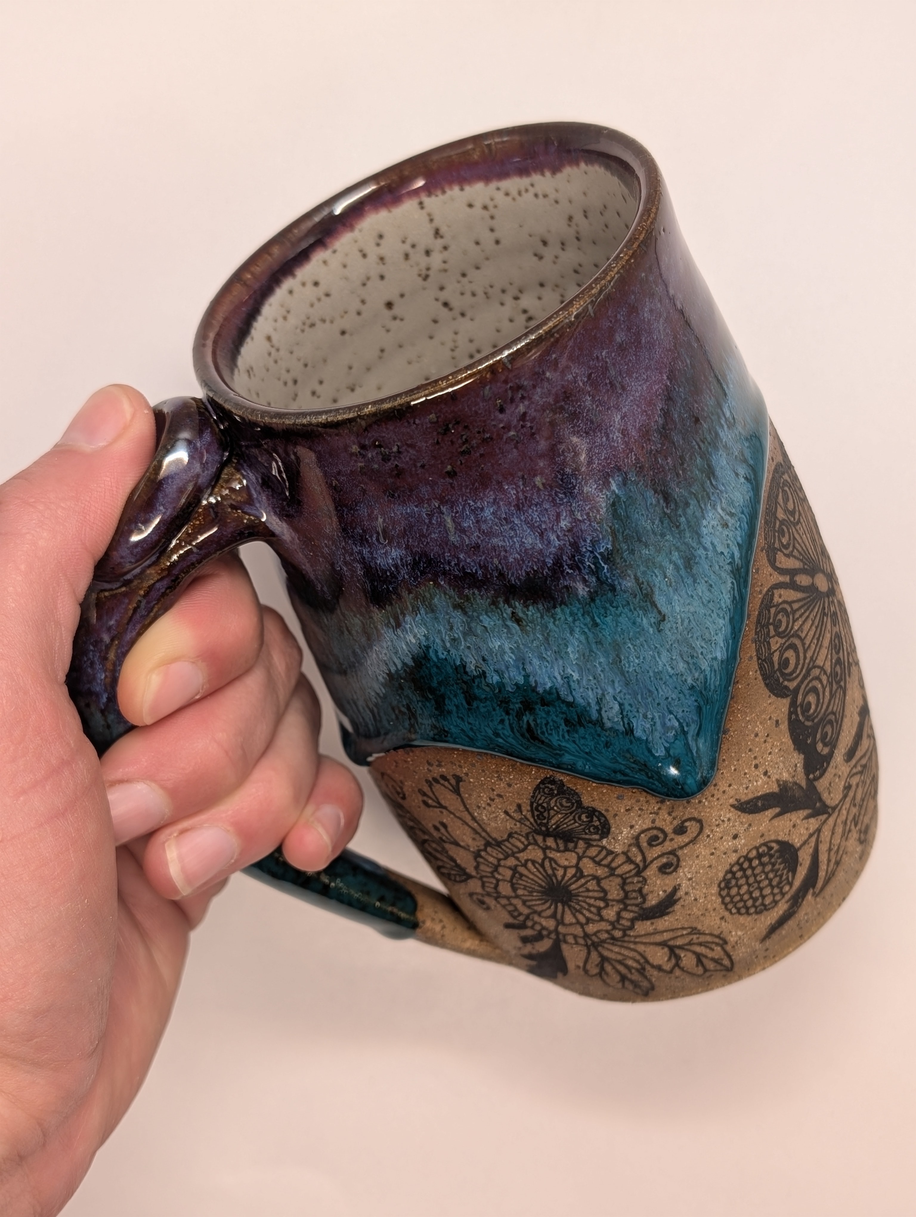 Pollinator mug • 22oz • purple turquoise 