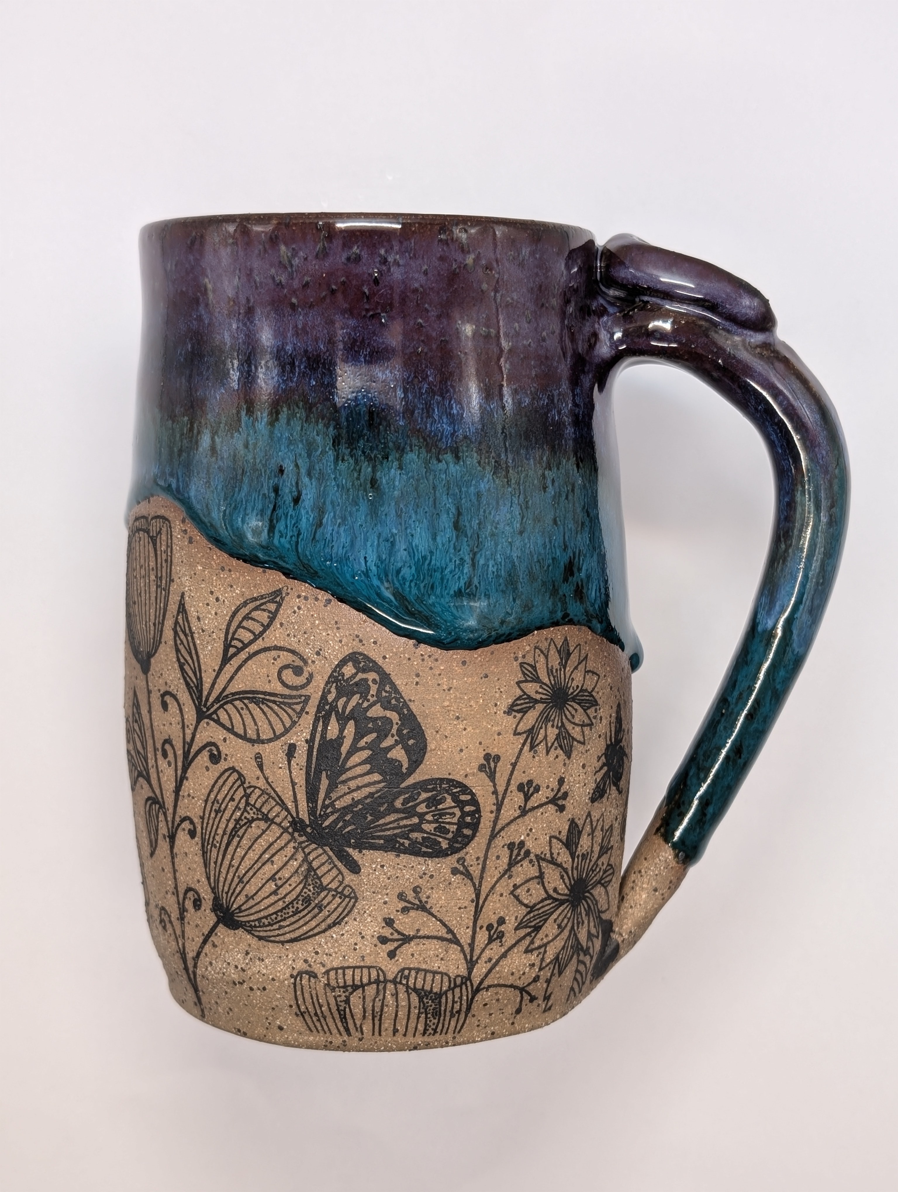 Pollinator mug • 22oz • purple turquoise 