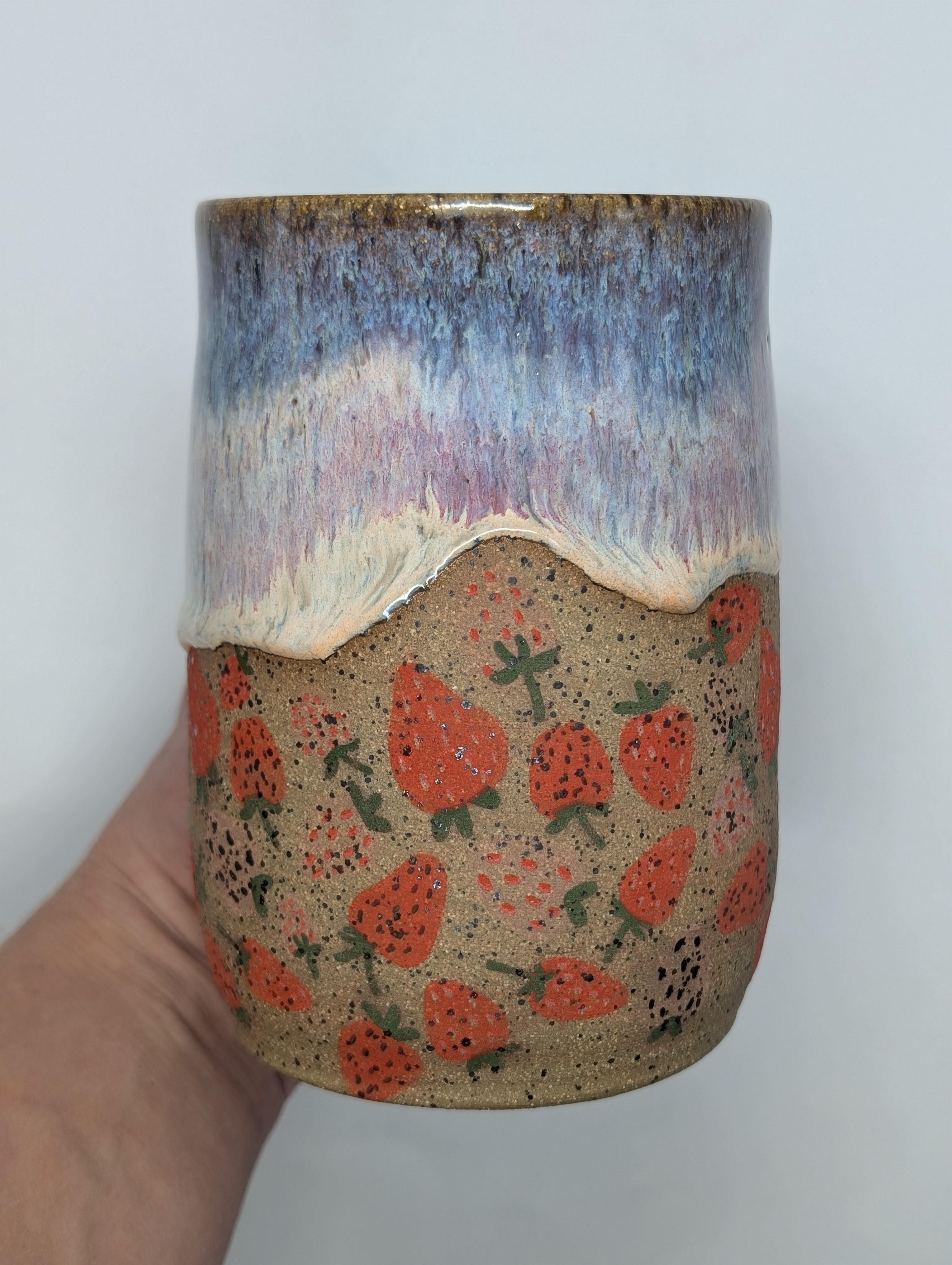 Strawberry mug • 22oz • aurora tie dye 