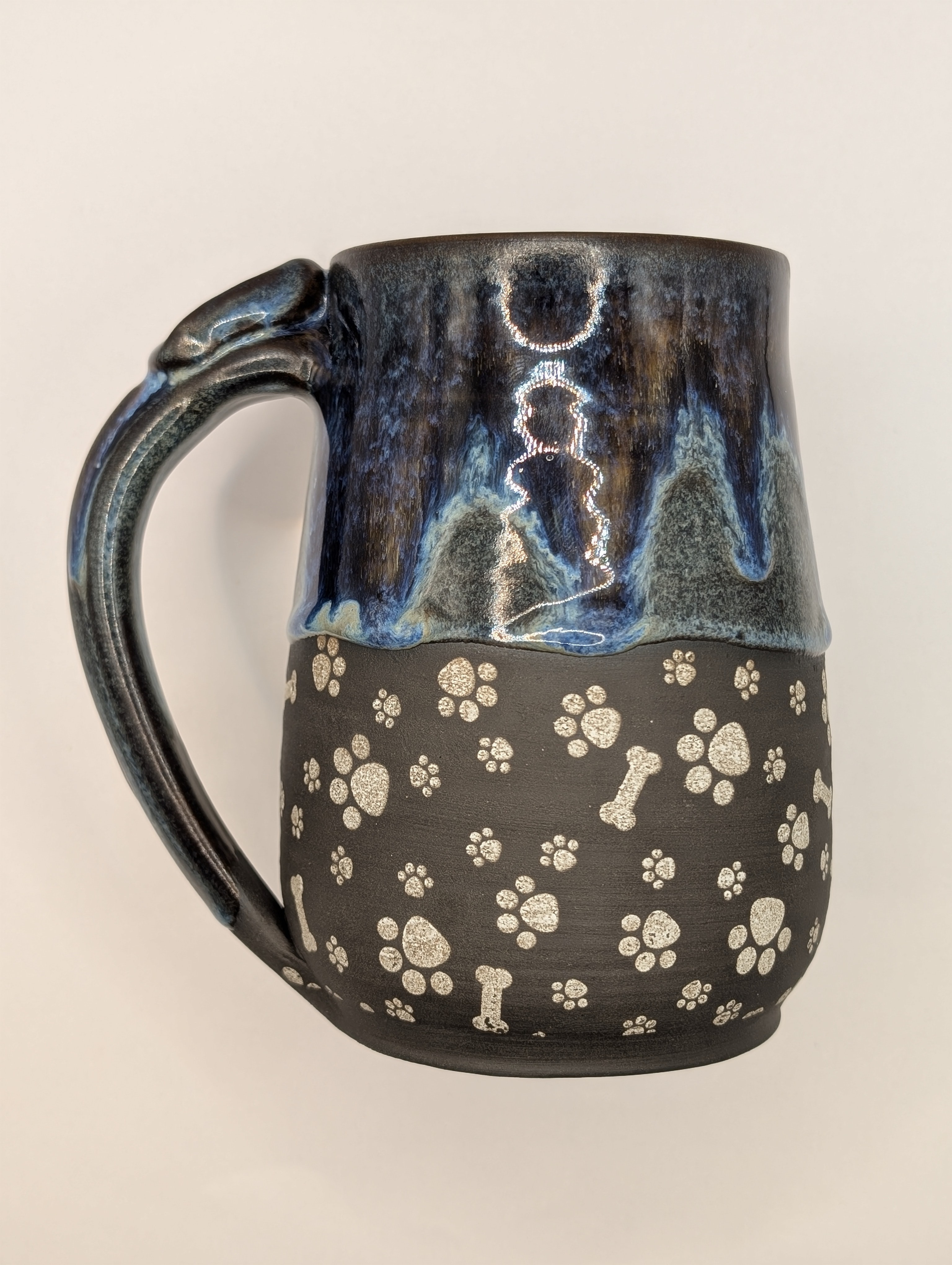 Paws & Bones mug • 20oz • denim blue