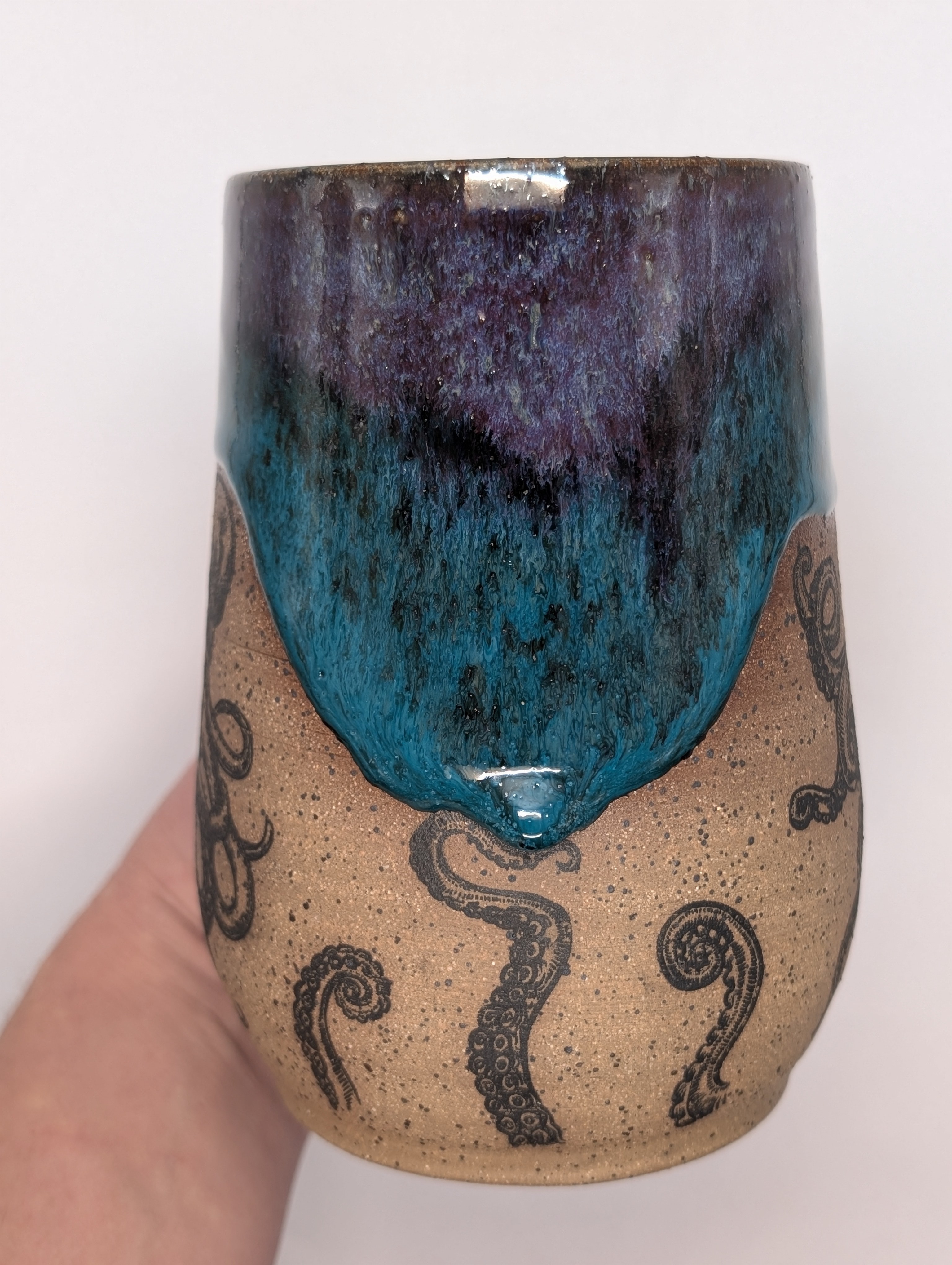 Octopus mug • 24oz • purple turquoise 