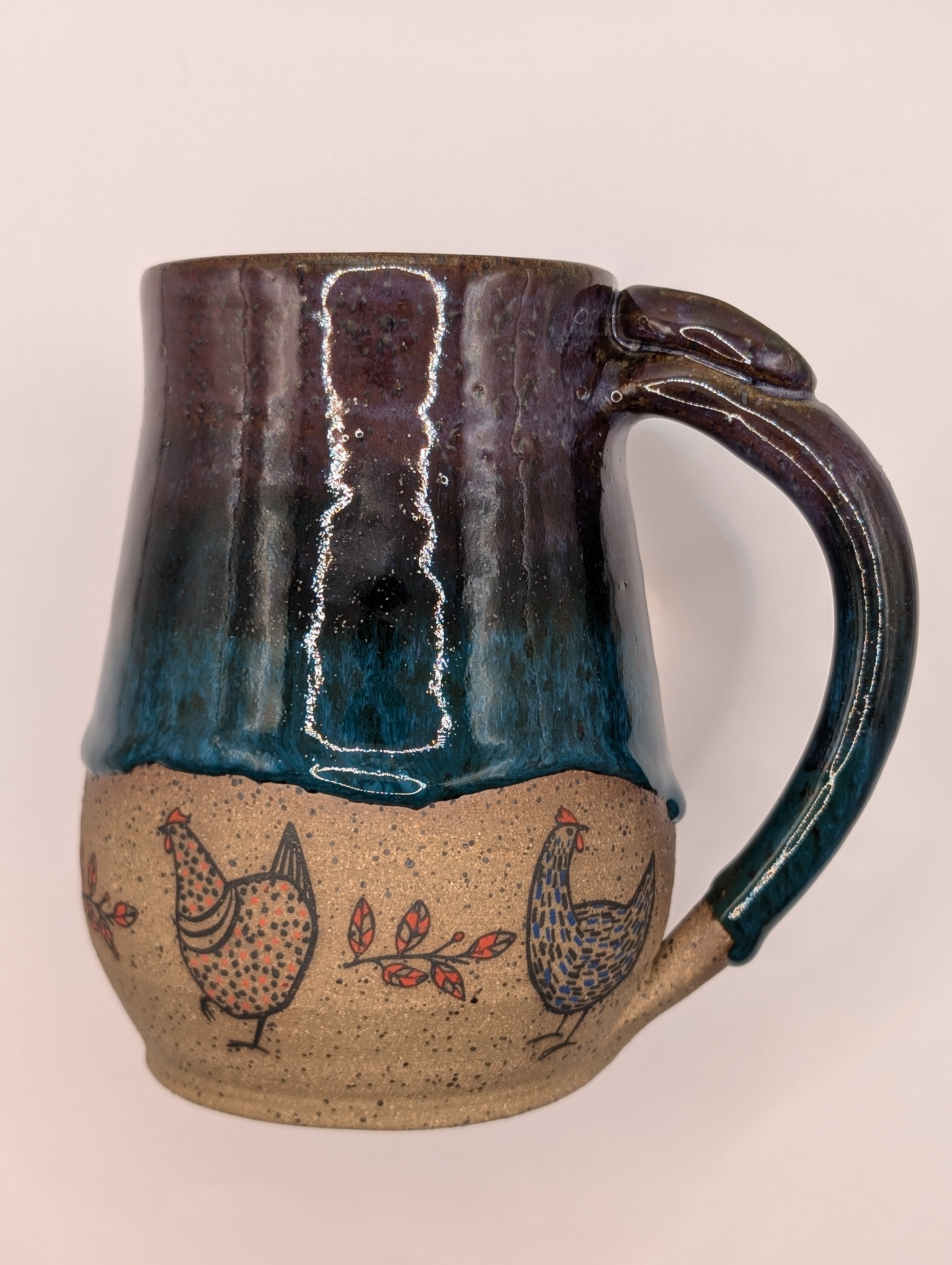 Chicken mug • 24oz • purple turquoise 