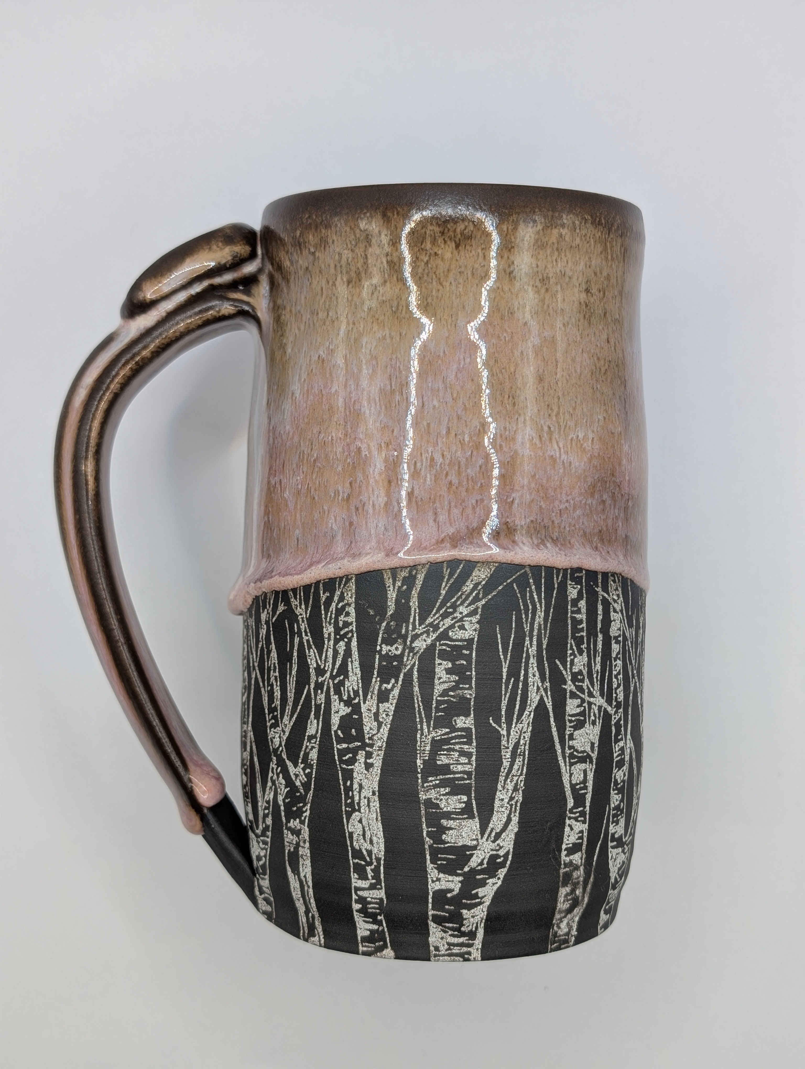 Birch tree mug • 18oz • soft fuzzy peach