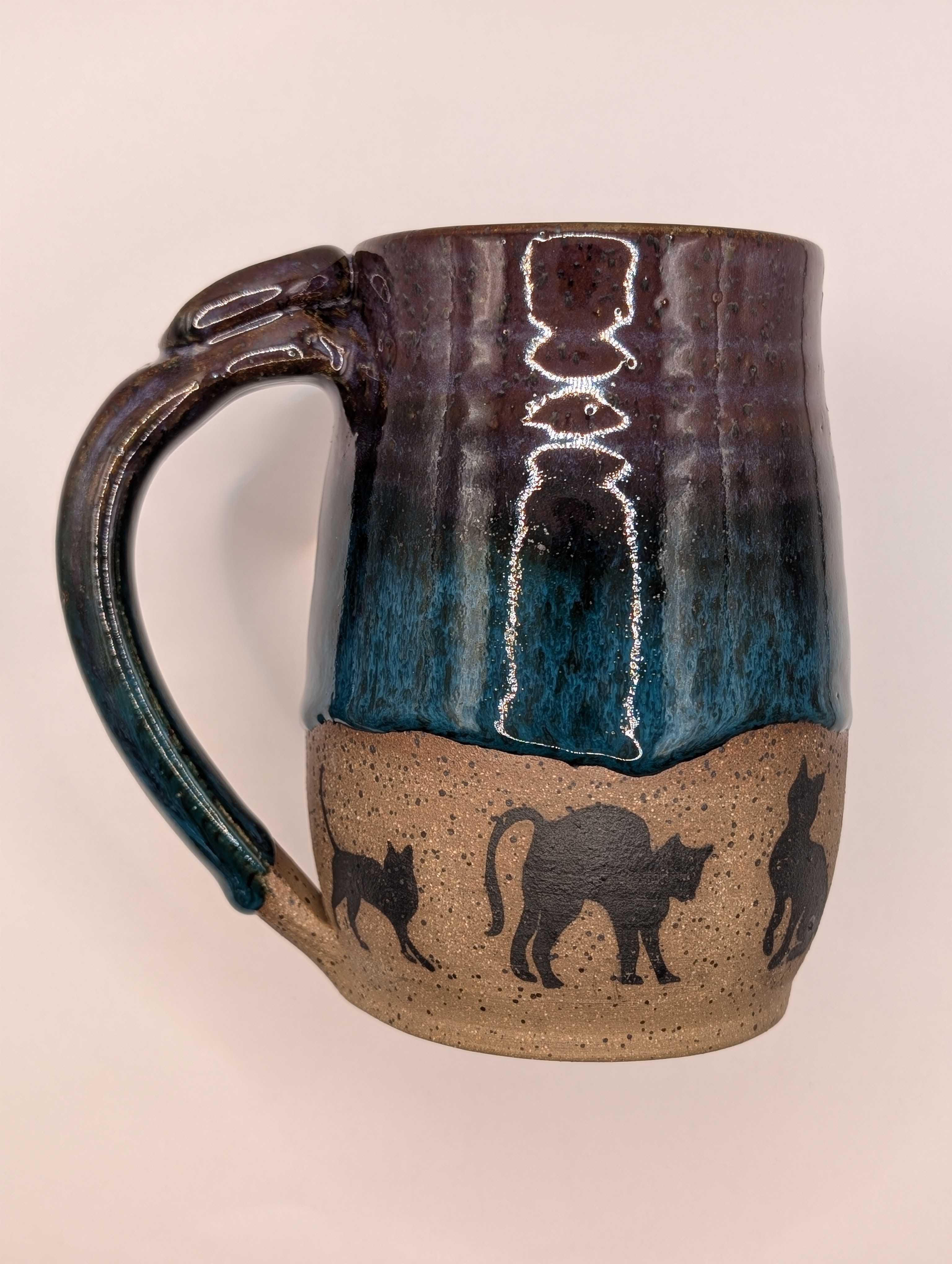 Cat mug • 22oz • purple turquoise 