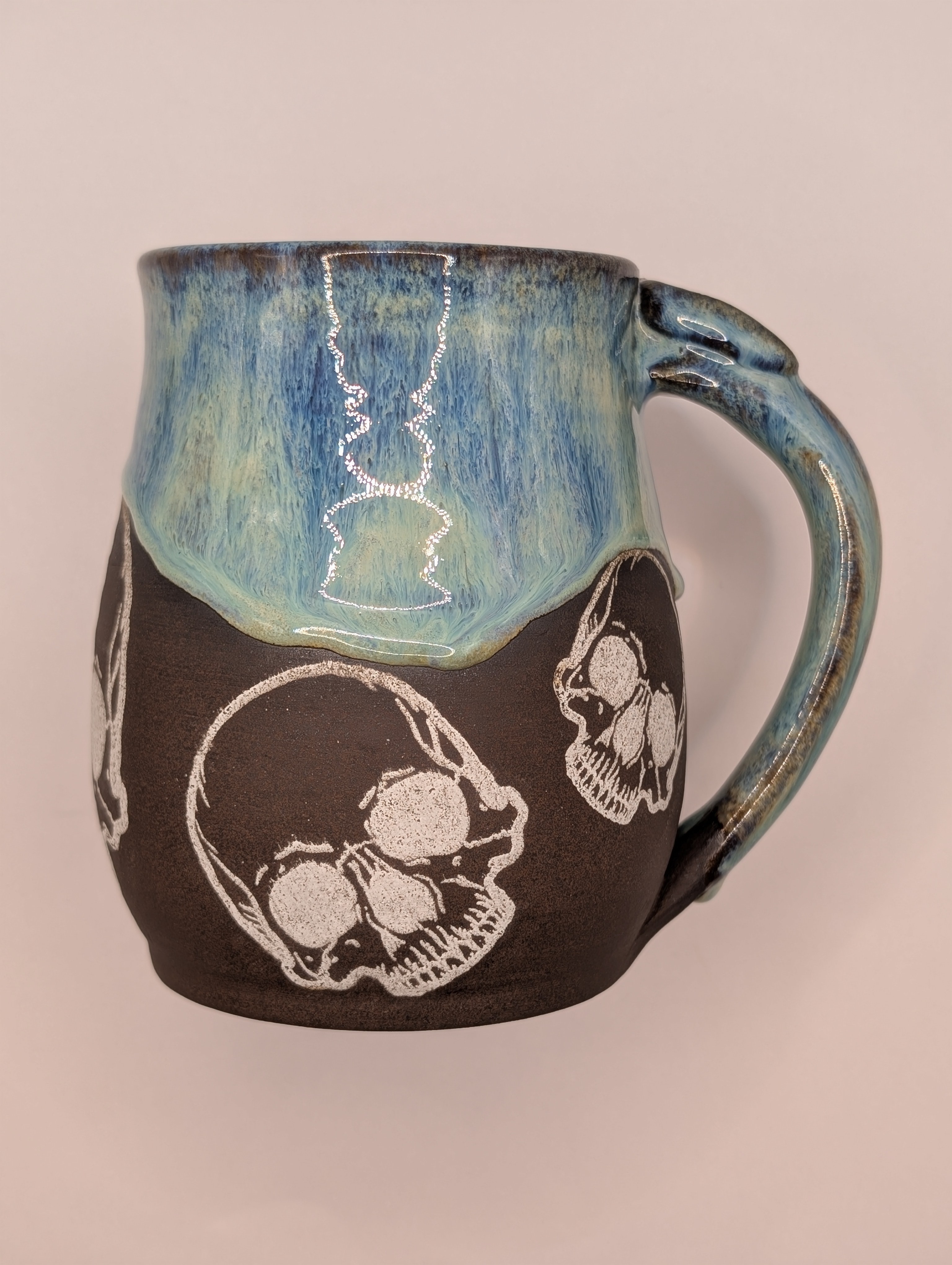 Skull mug • 22oz • blue aqua 