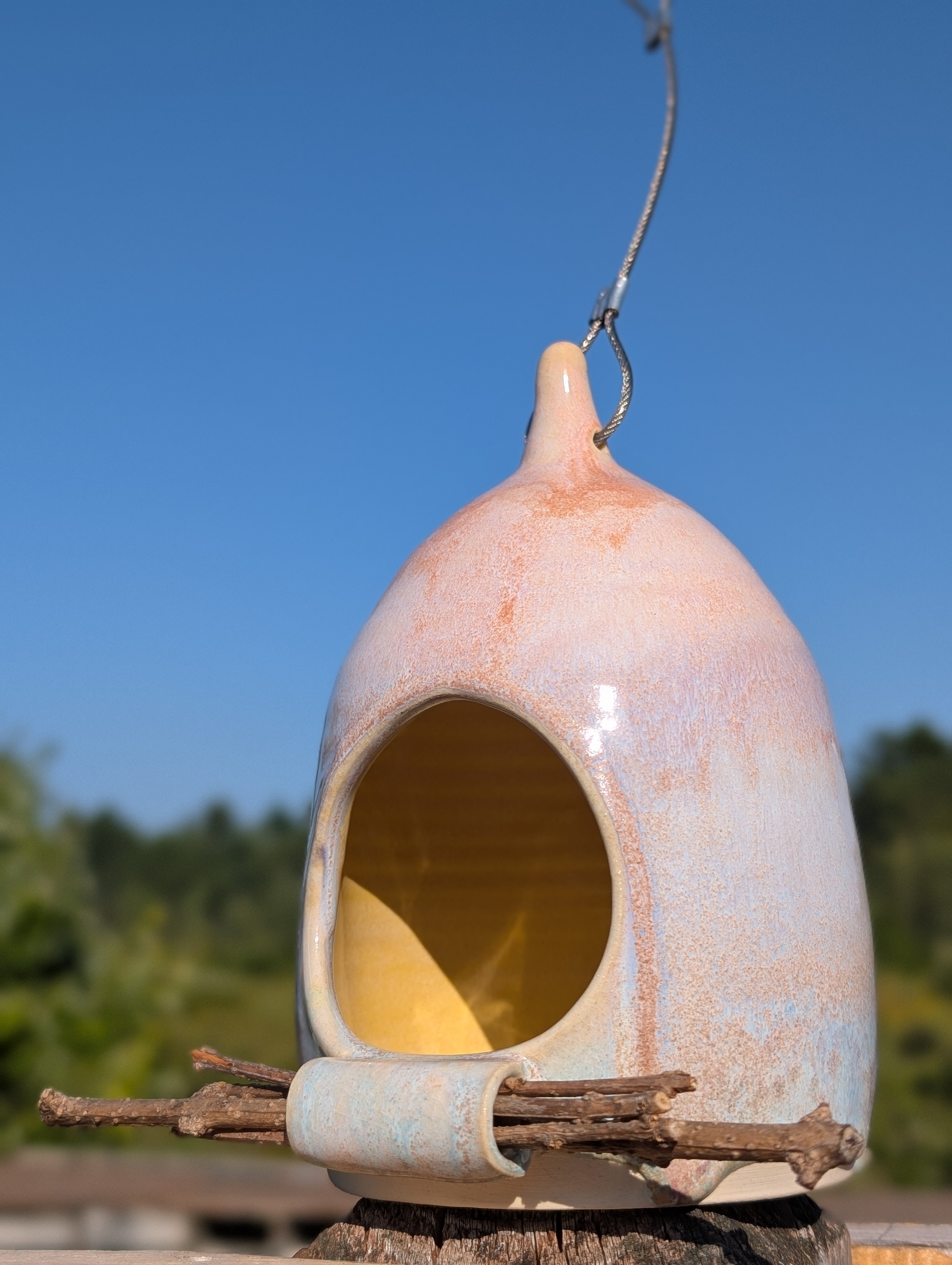 Bird feeder: orange crystals