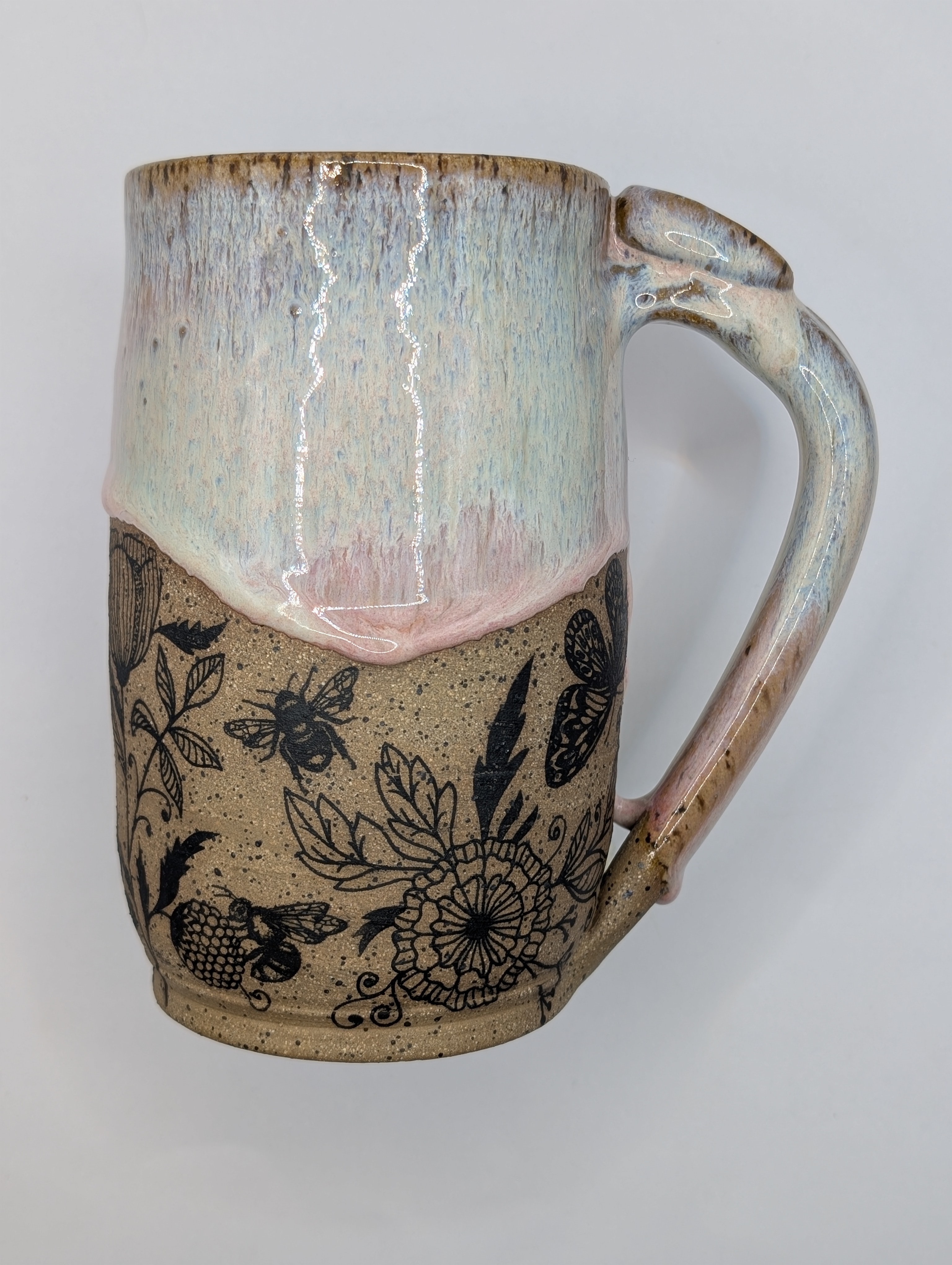Pollinator mug • 22oz • pastel blue pink