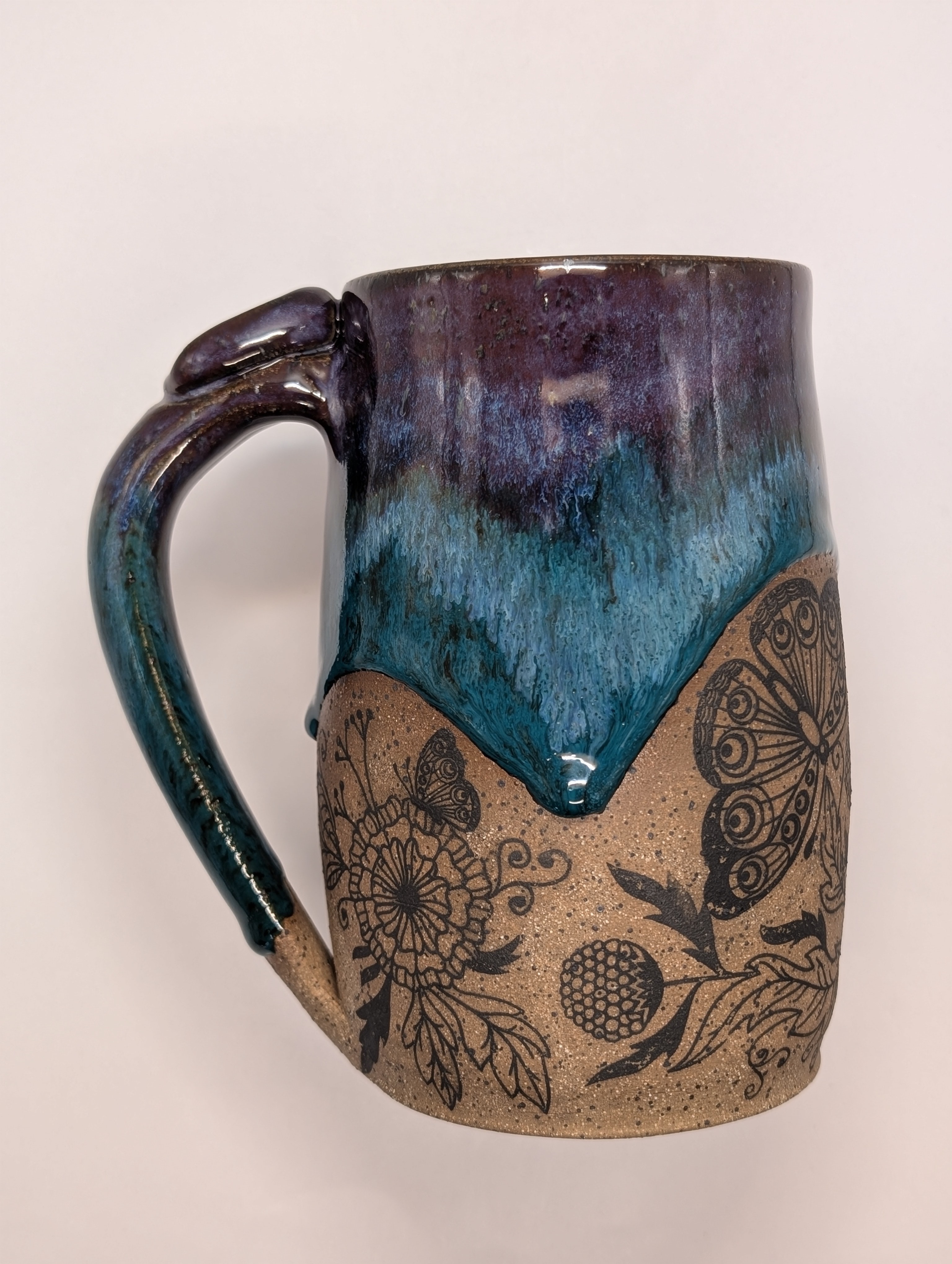 Pollinator mug • 22oz • purple turquoise 