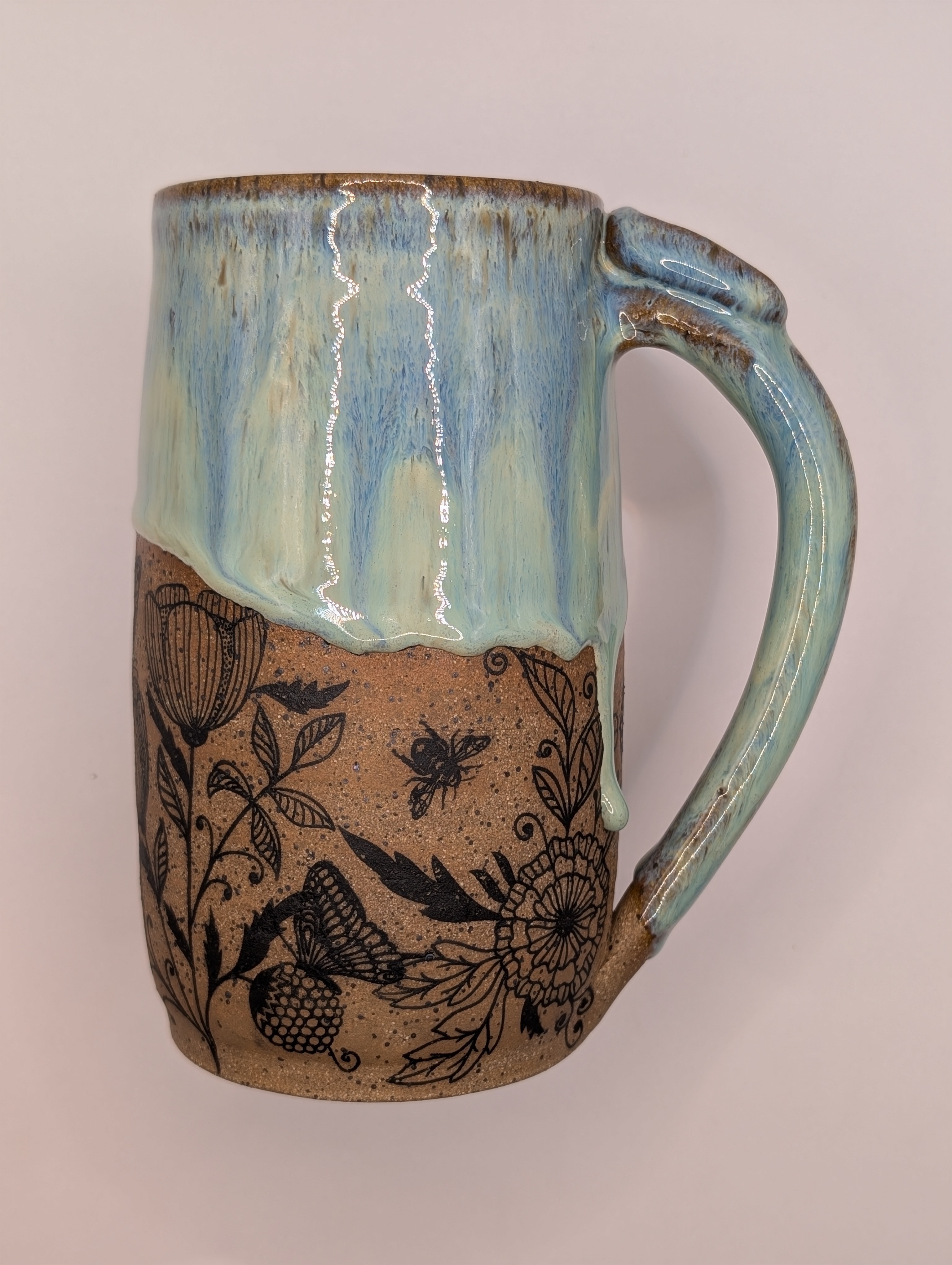 Pollinator mug • 20oz • blue aqua