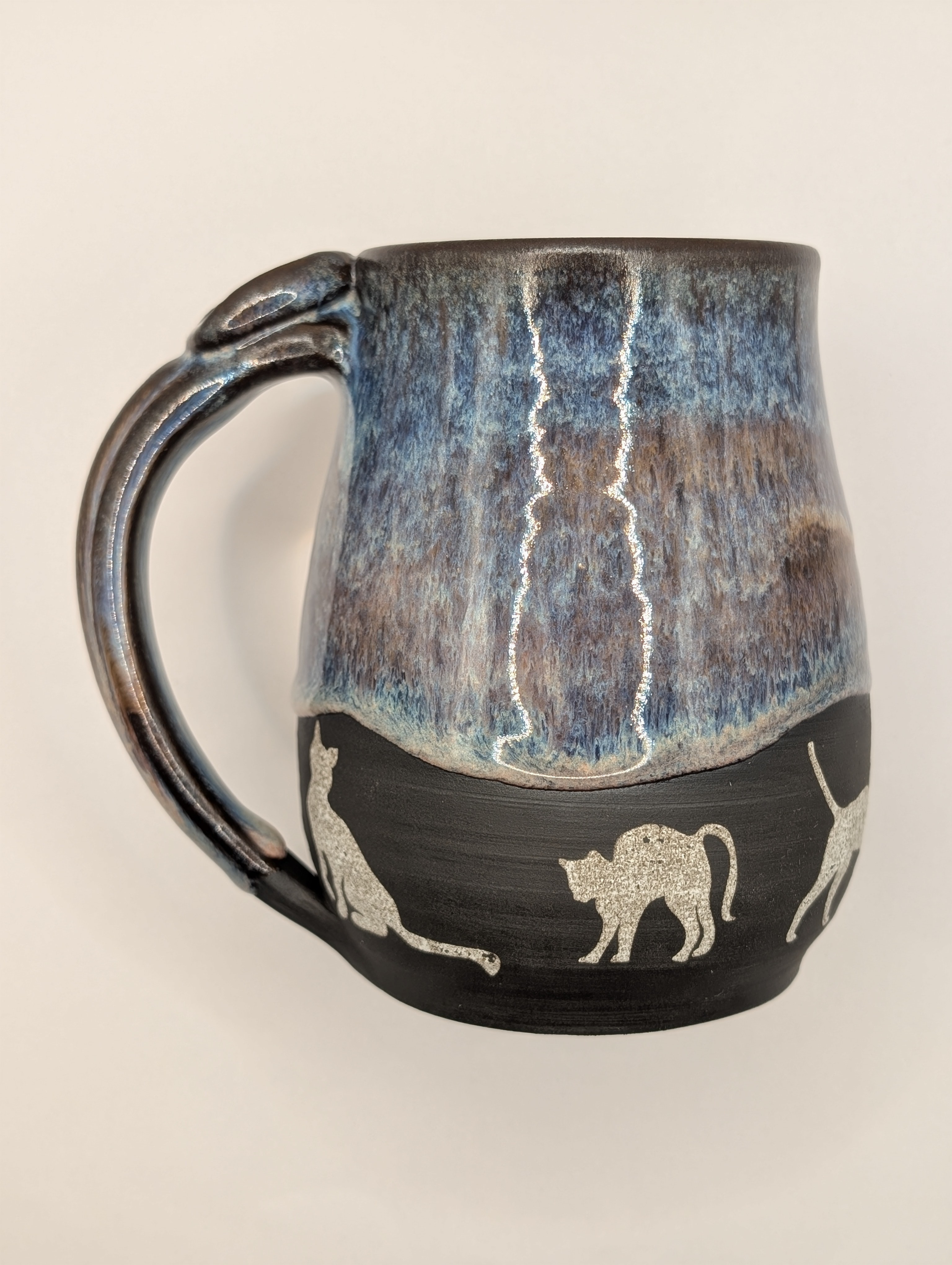 Cat mug • 22oz • aurora blue mauve 