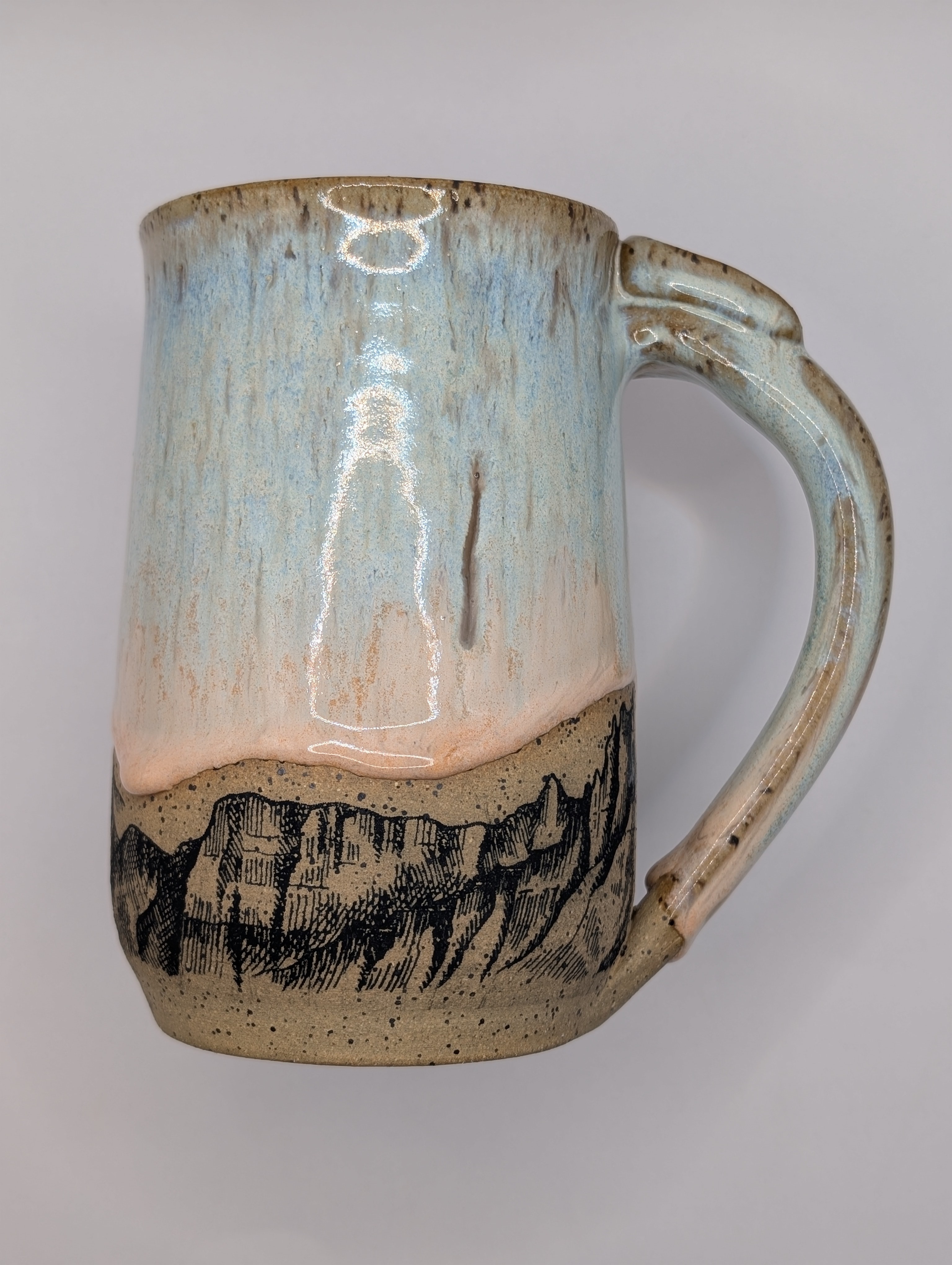 Mountain mug • 22oz • baby blue peach