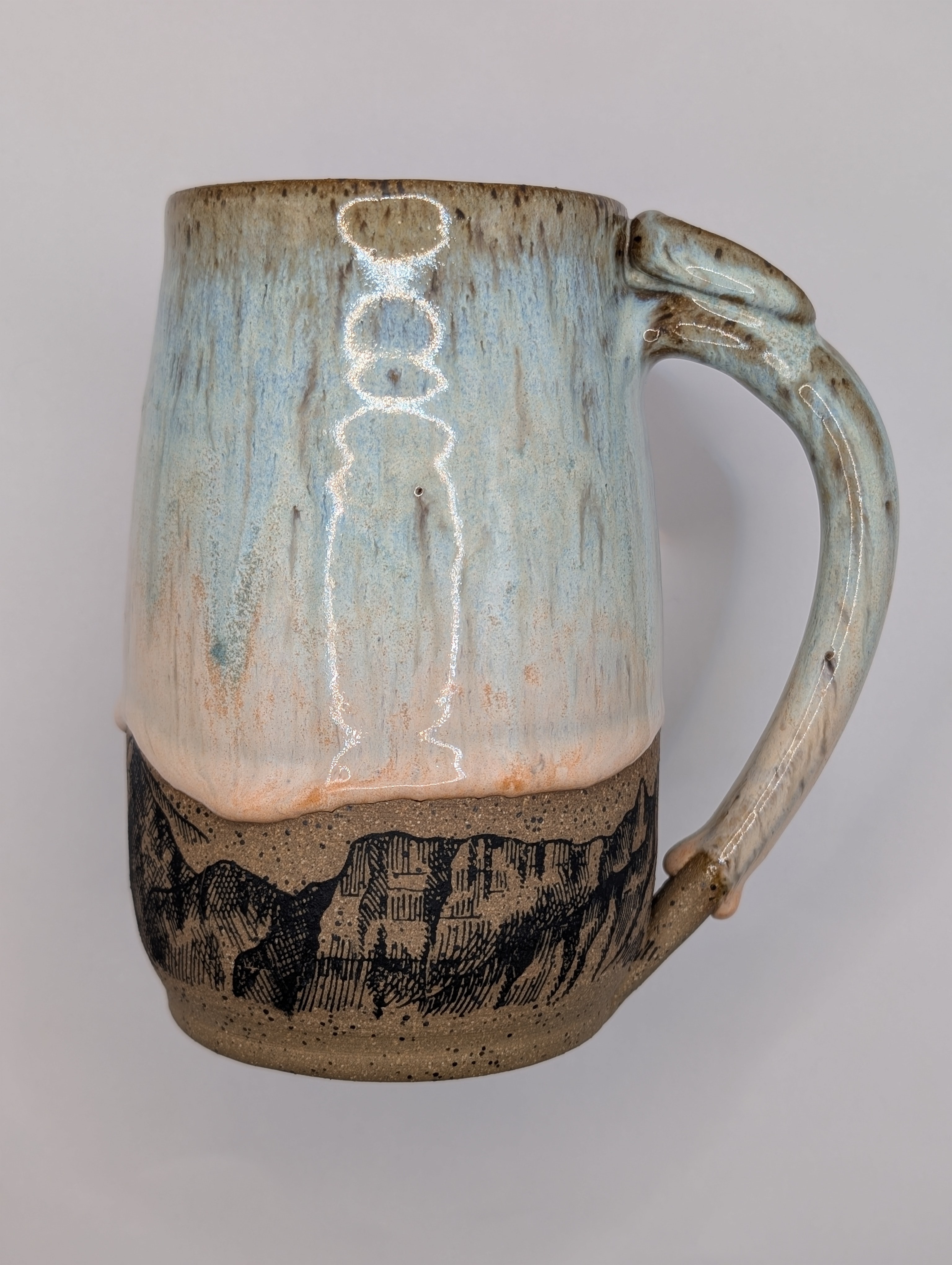 Mountain mug • 22oz • baby blue peach