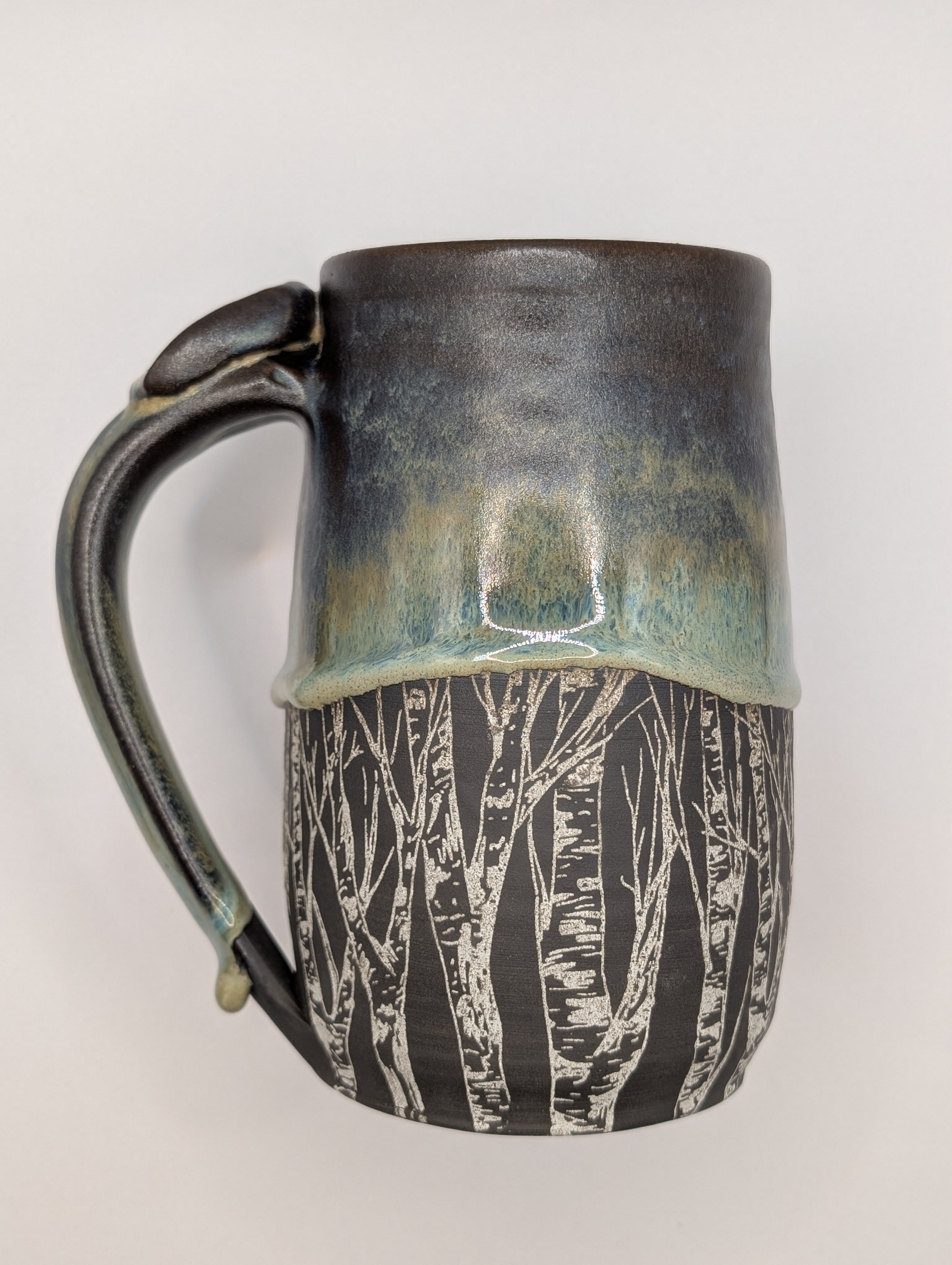 Birch tree mug • 22oz • bronze green