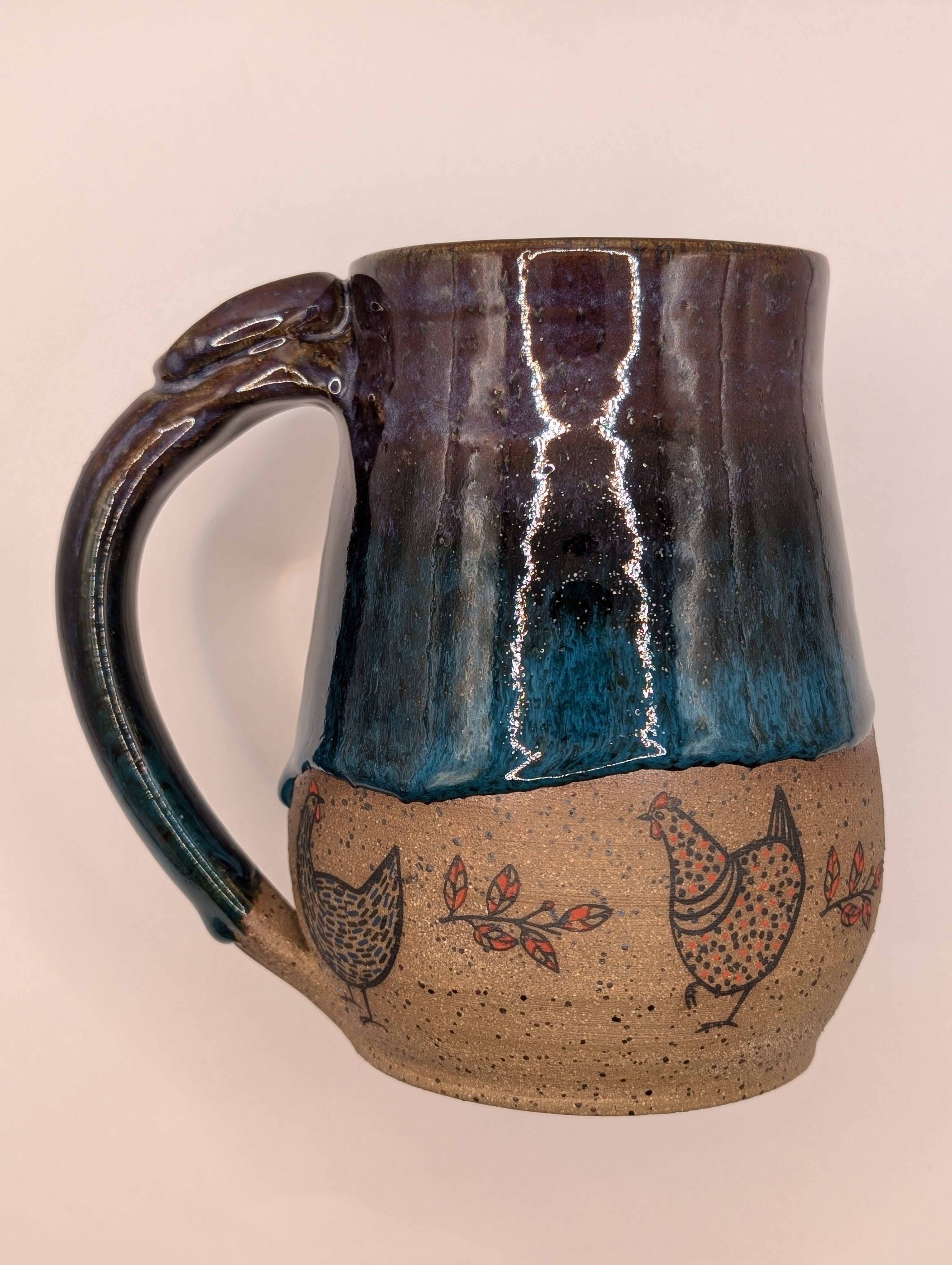 Chicken mug • 24oz • purple turquoise 