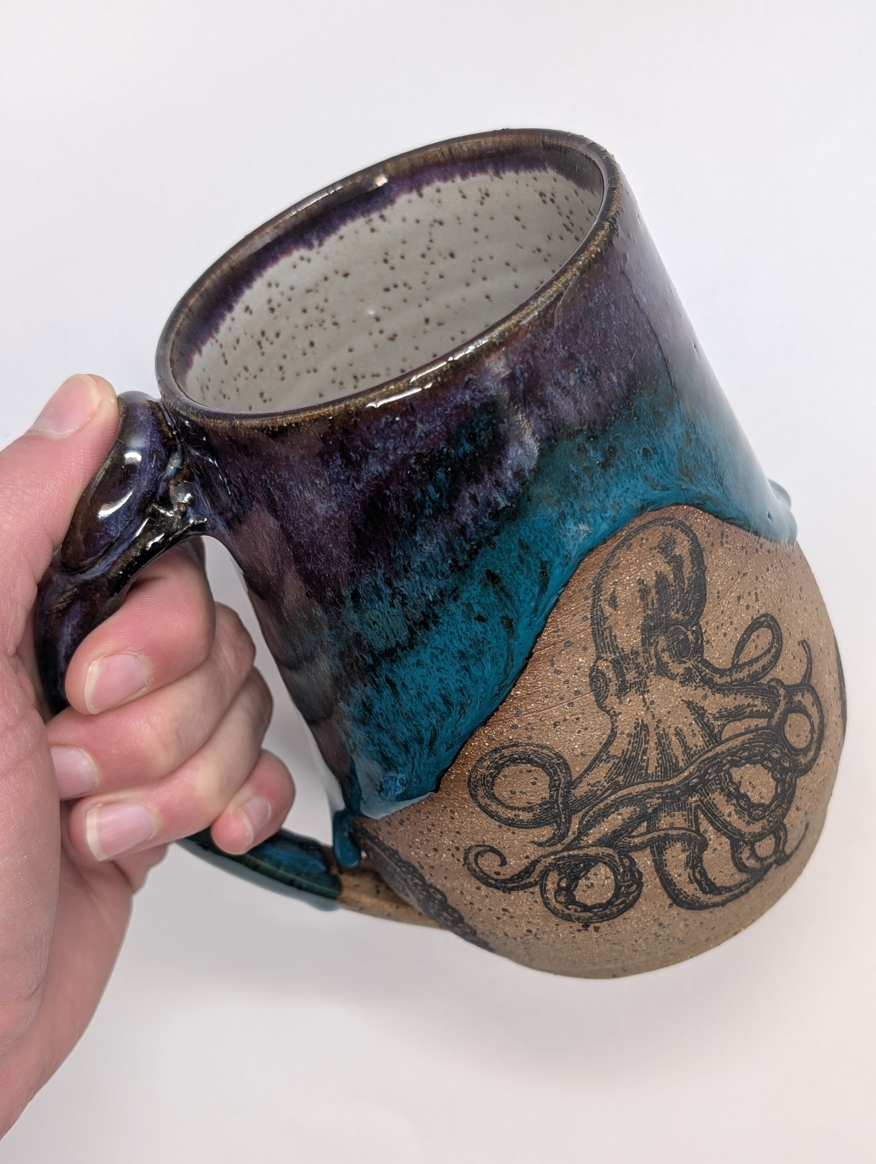 Octopus mug • 24oz • purple turquoise 