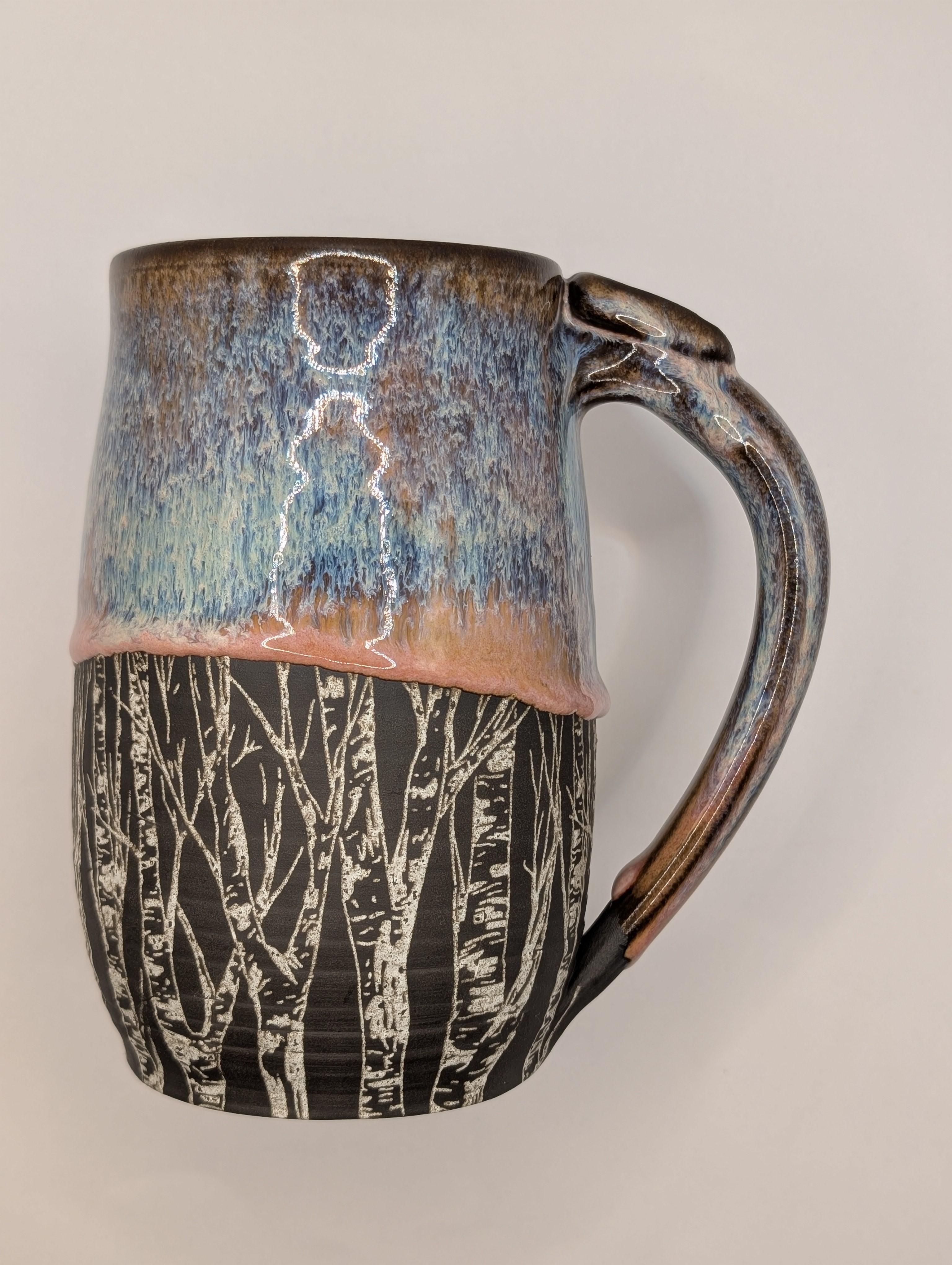 Birch tree mug • 22oz • rich blue pink 