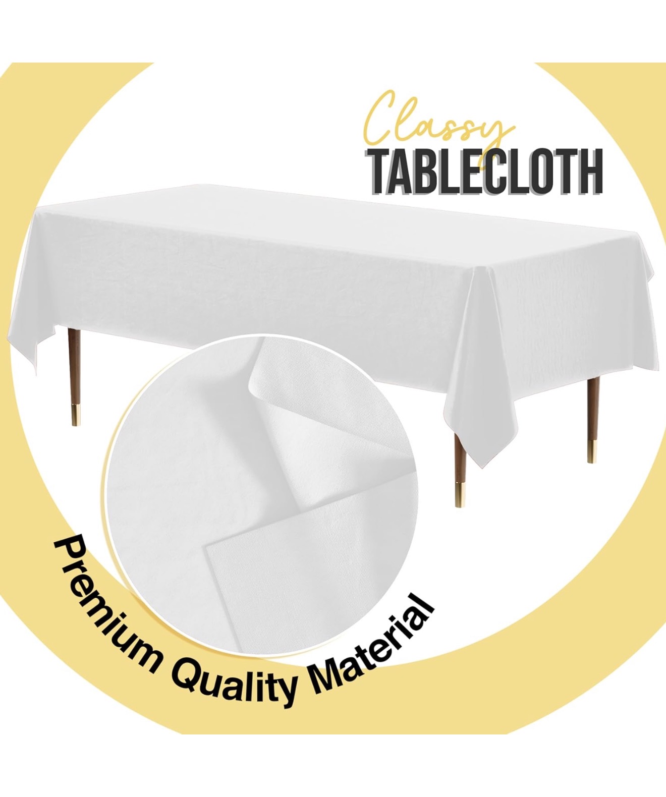 (2) 6-8ft Table Cloth: white
