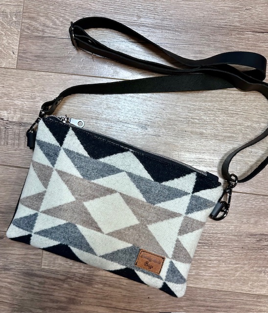 Leather & Wool Small Crossbody 