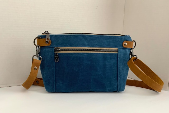 Waxed Canvas Crossbody - Devon Style  Leather Strap & Connector