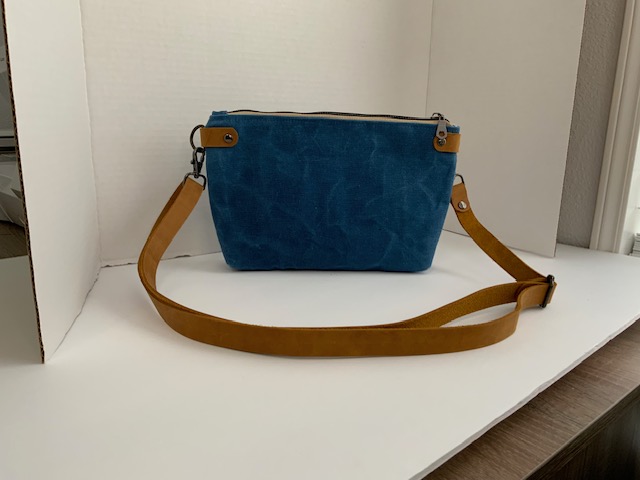Waxed Canvas Crossbody - Devon Style  Leather Strap & Connector