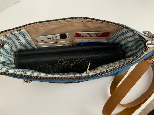 Waxed Canvas Crossbody - Devon Style  Leather Strap & Connector