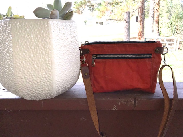 Waxed Canvas Crossbody - Devon Style  Leather Strap & Connector
