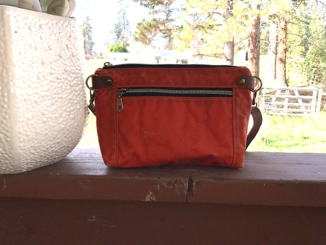 Waxed Canvas Crossbody - Devon Style  Leather Strap & Connector