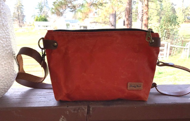 Waxed Canvas Crossbody - Devon Style  Leather Strap & Connector