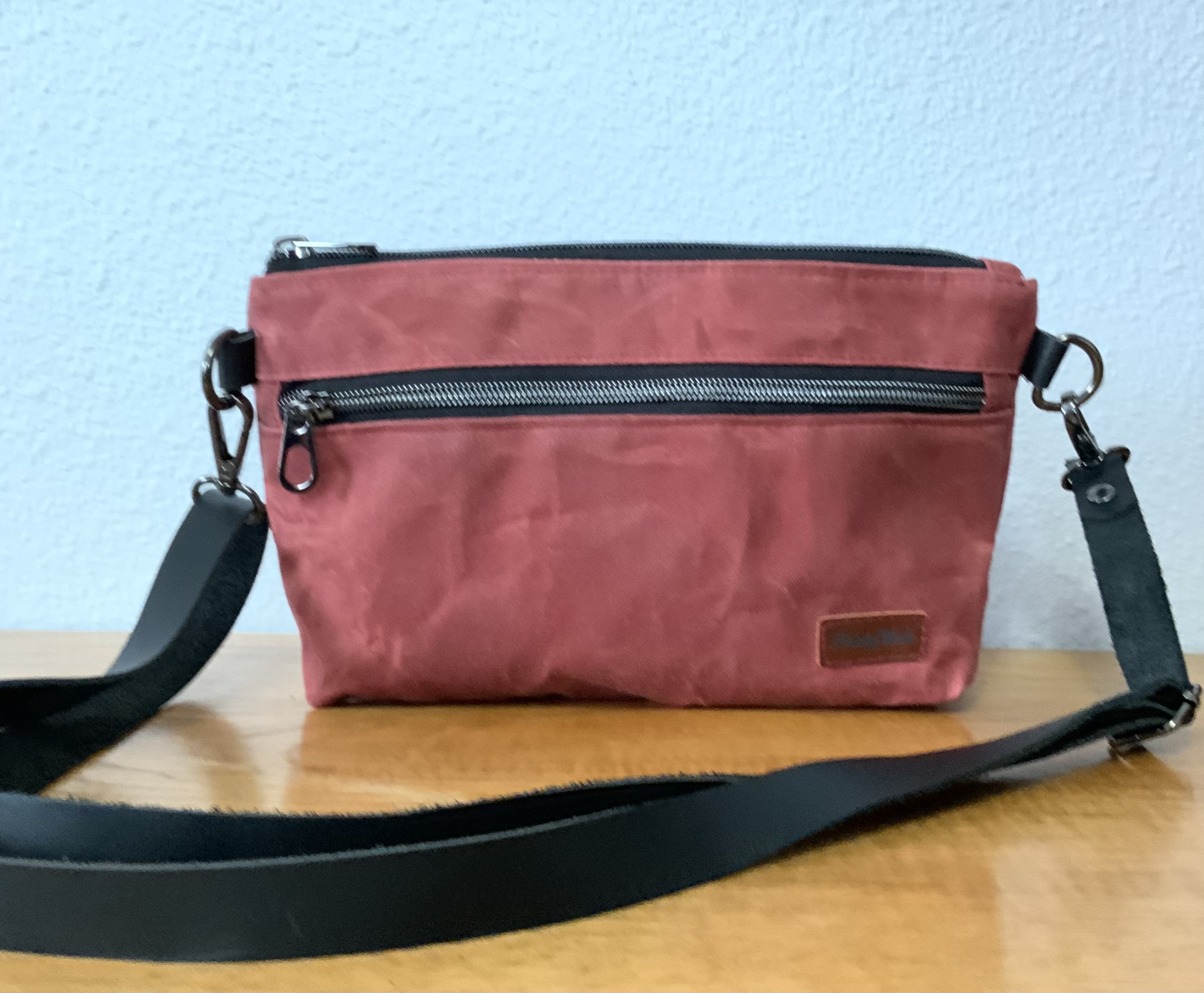 Waxed Canvas Crossbody - Devon Style  Leather Strap & Connector