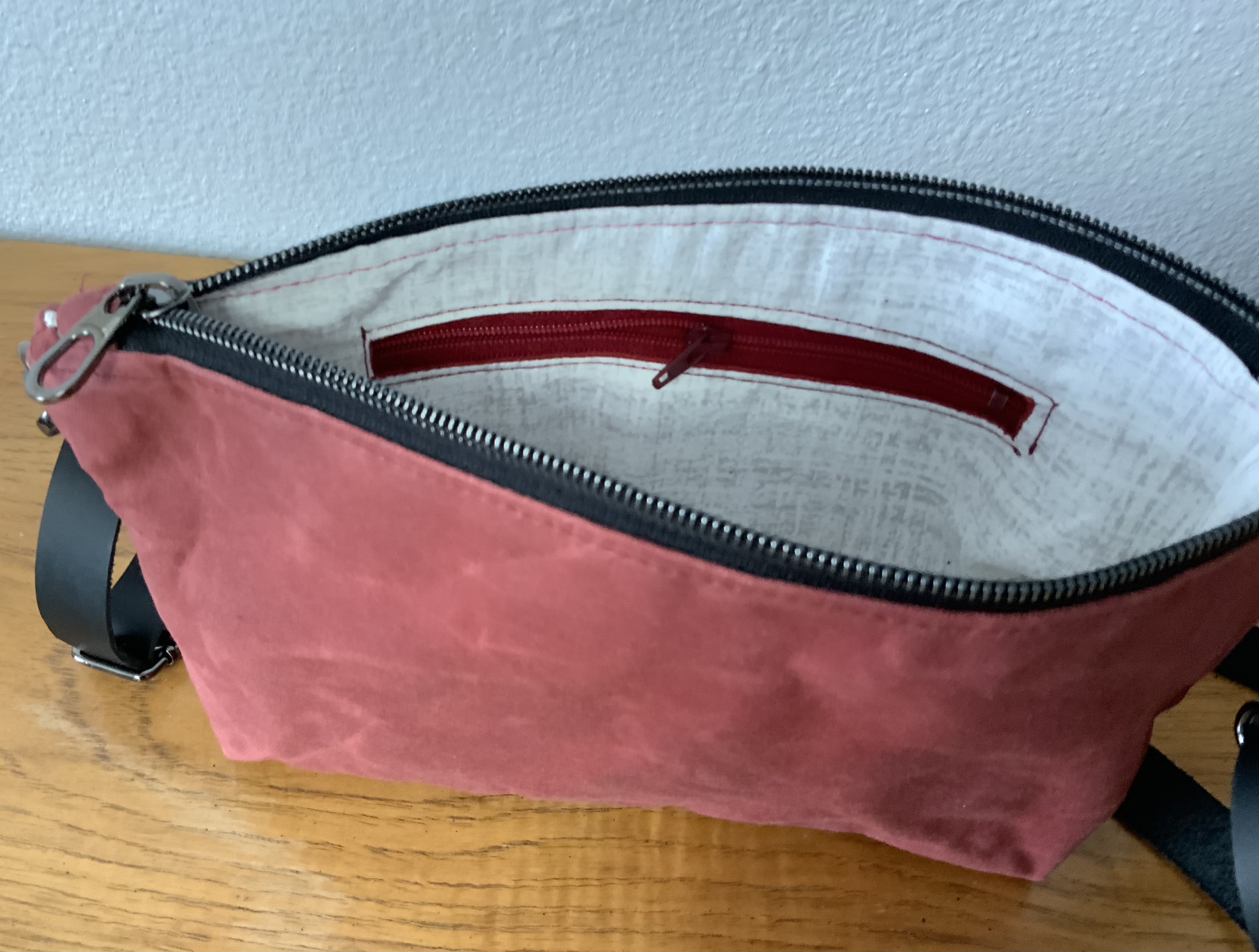 Waxed Canvas Crossbody - Devon Style  Leather Strap & Connector