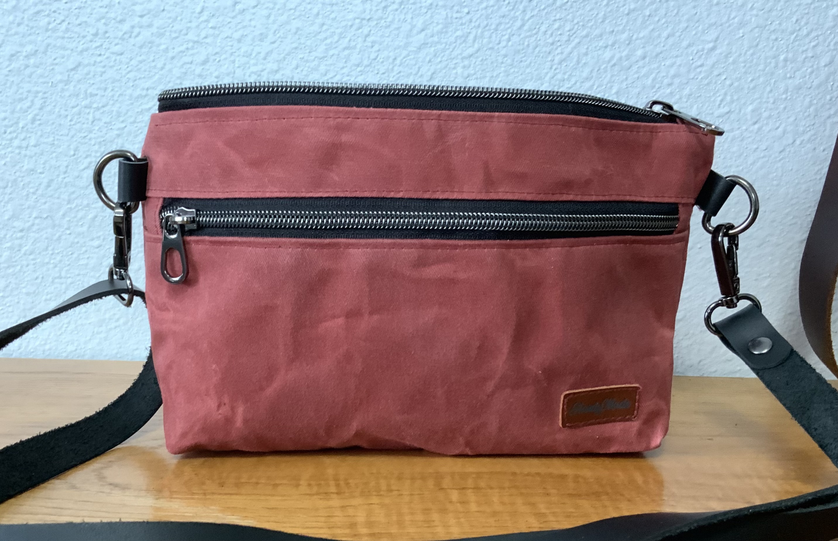 Waxed Canvas Crossbody - Devon Style  Leather Strap & Connector