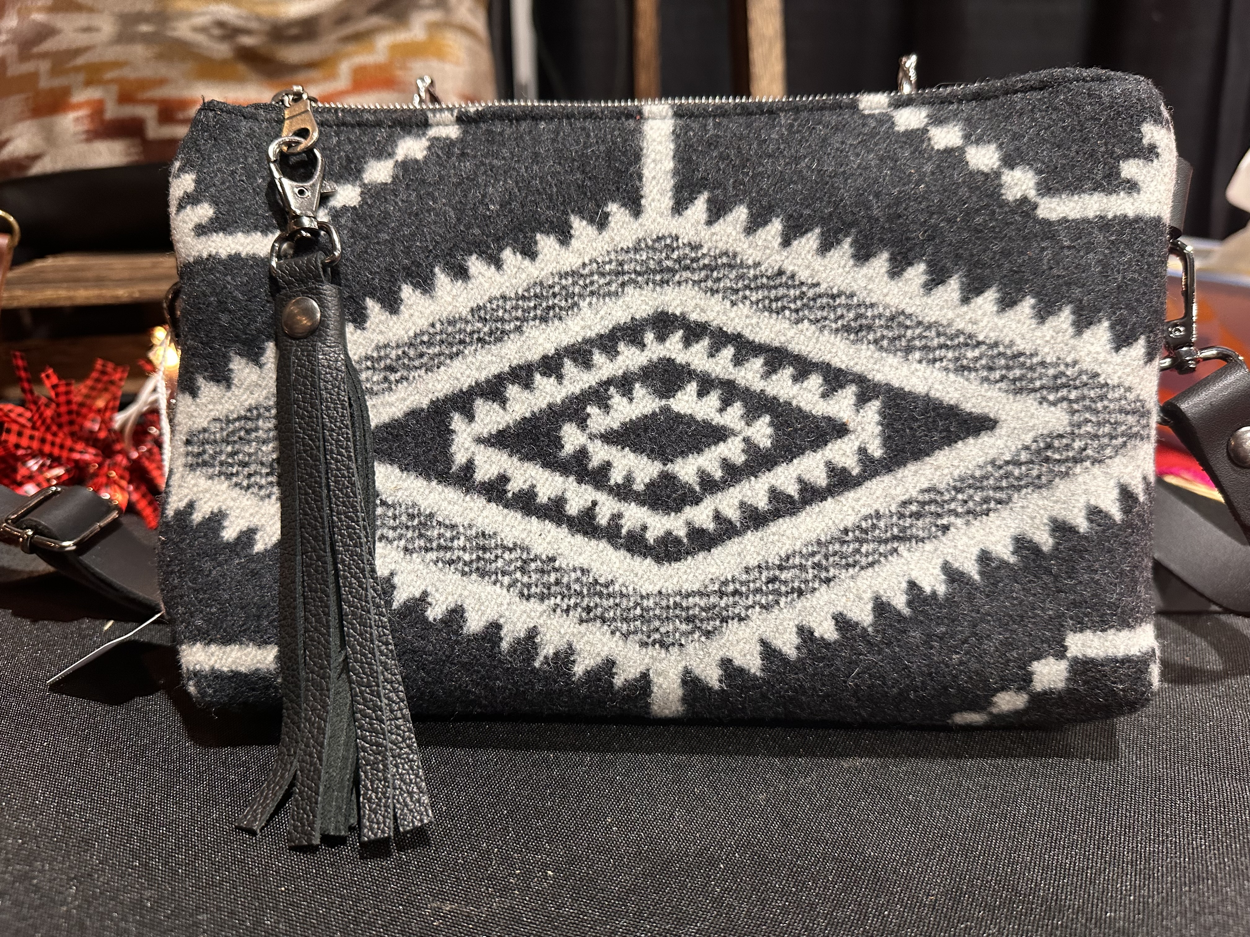 Leather & Portland Wool Small Crossbody Bag 9”x6”