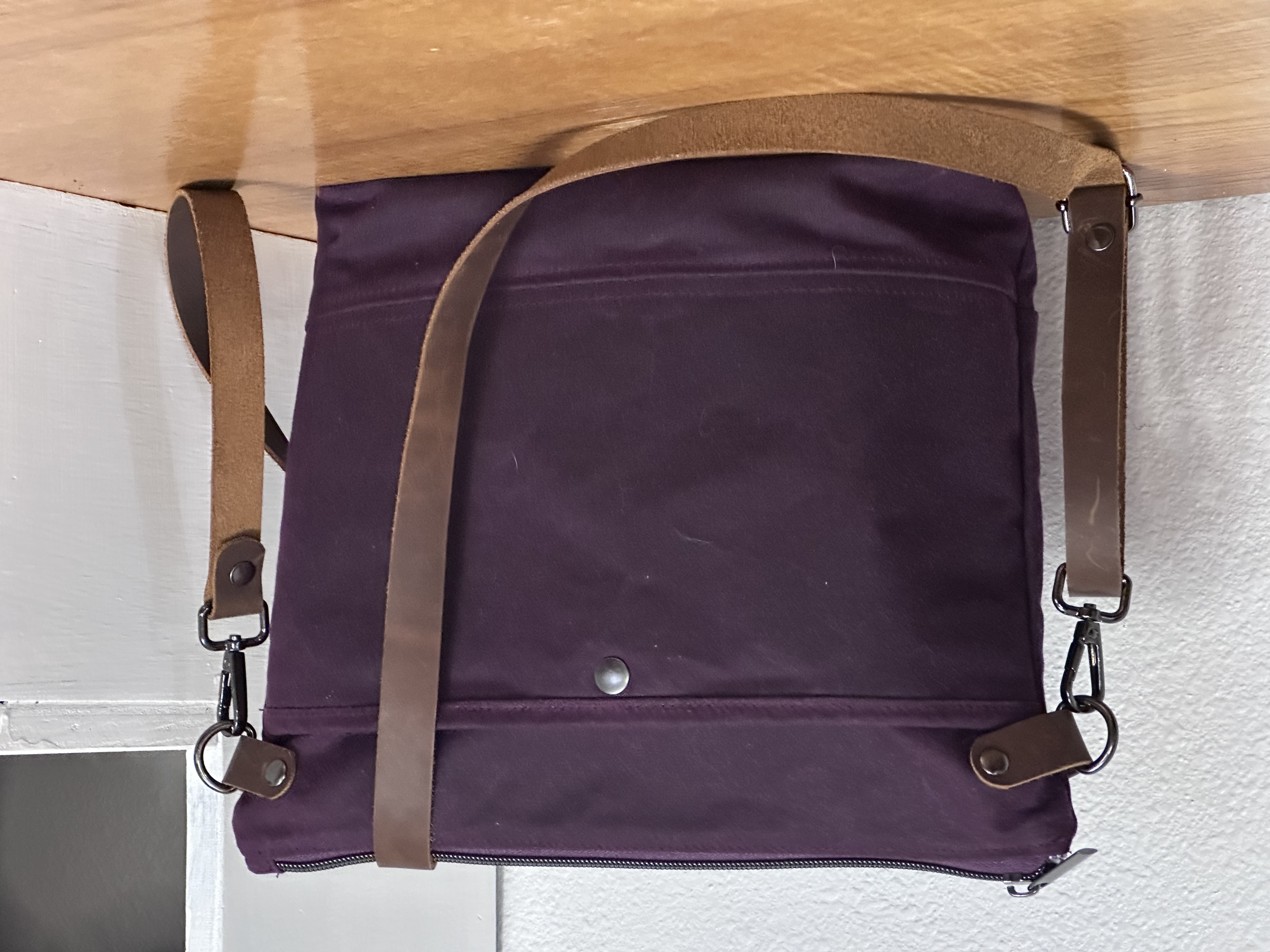 Waxed Canvas Crossbody - Leather Strap & Connector