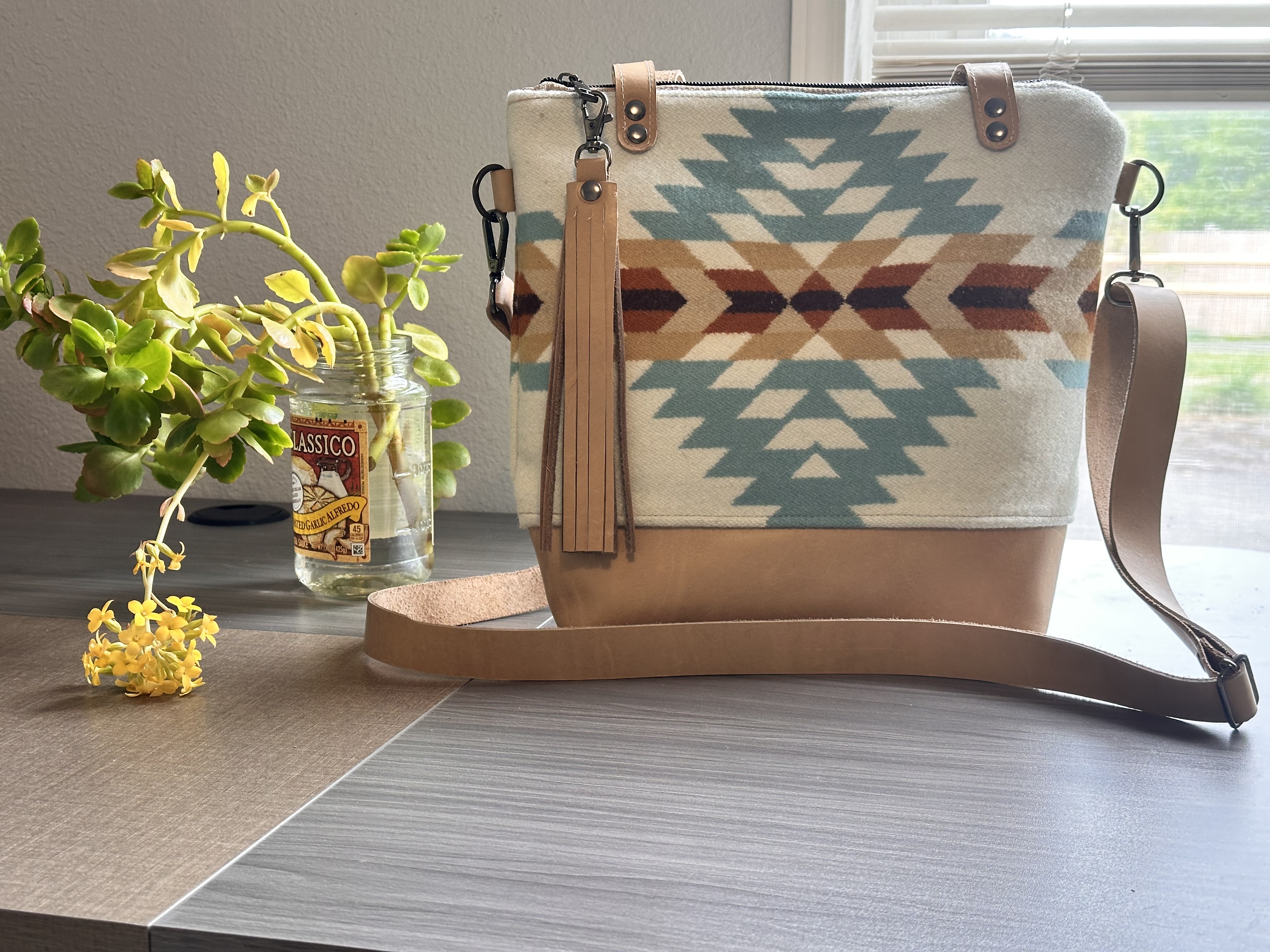 Pendleton Wool & Leather Tote Crossbody Bag