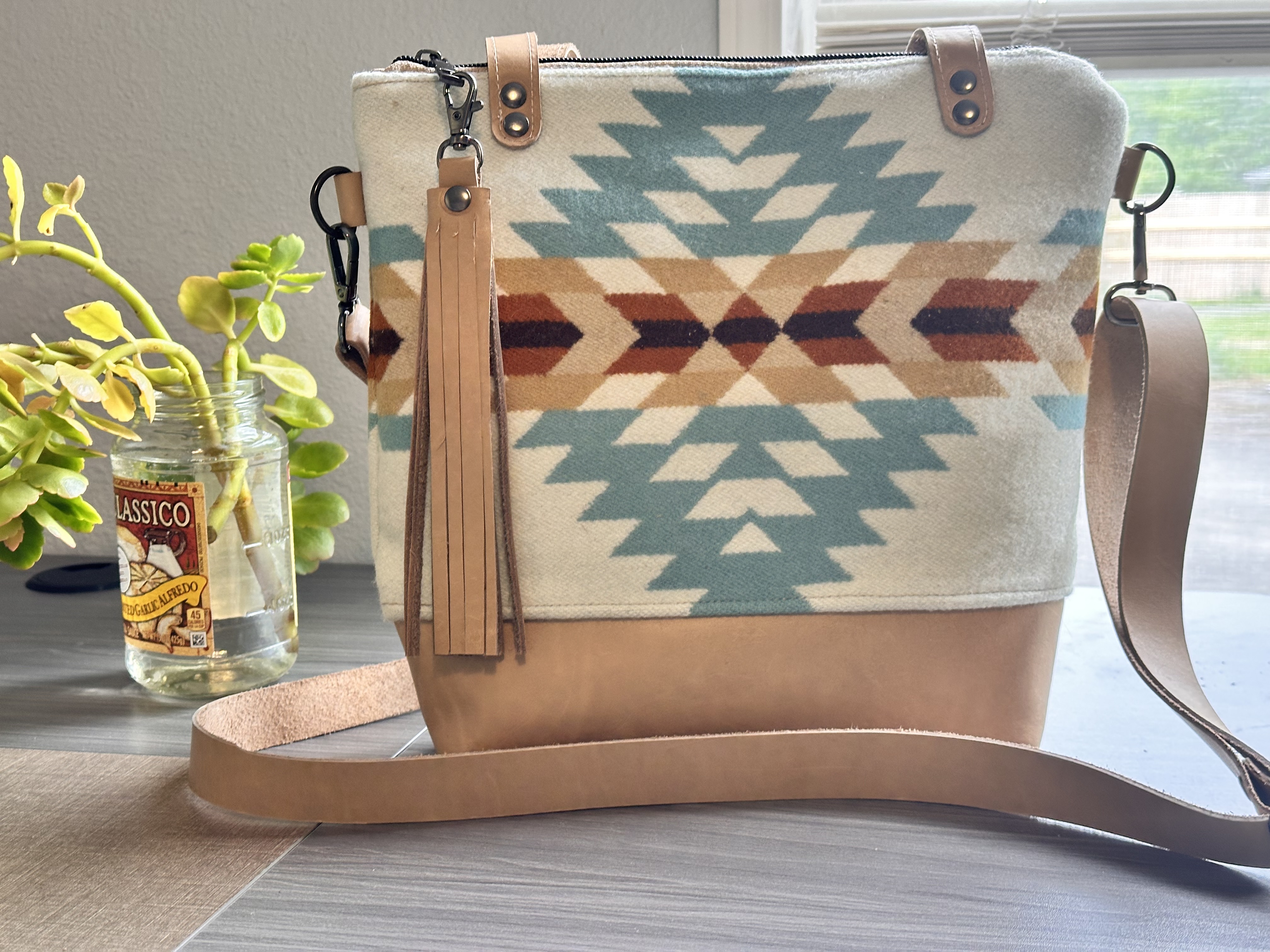 Pendleton Wool & Leather Tote Crossbody Bag