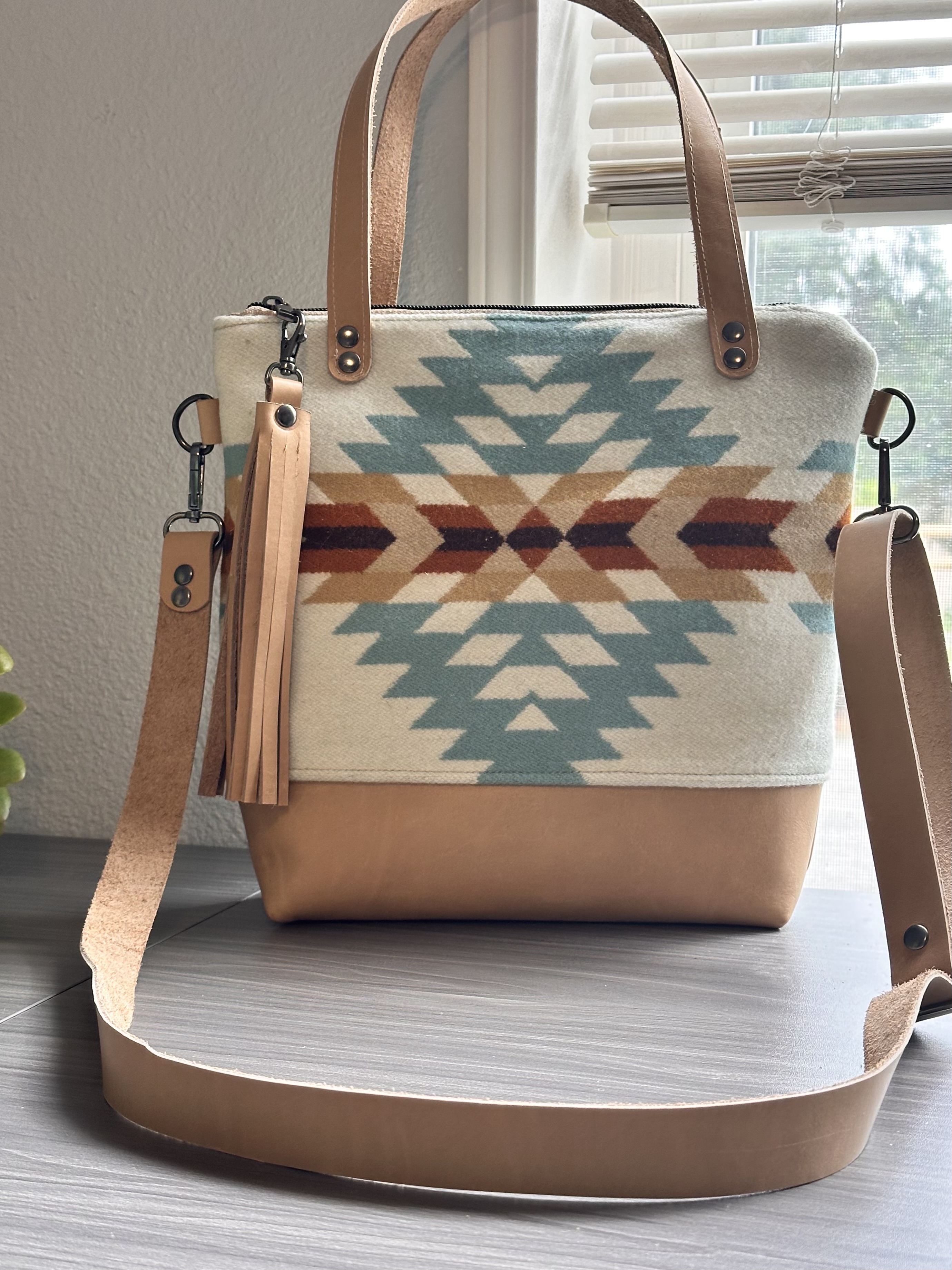 Pendleton Wool & Leather Tote Crossbody Bag