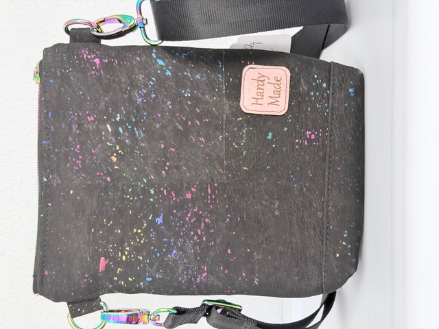 Black Moth Print Crossbody Bag