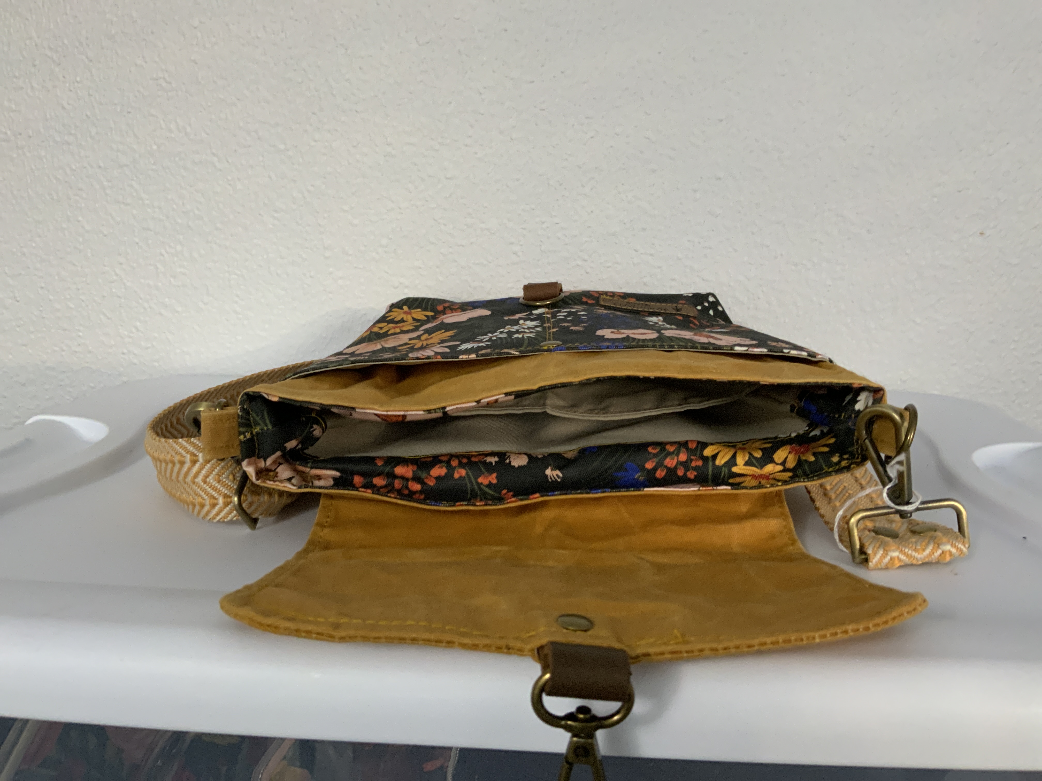 Floral Canvas Crossbody Bag