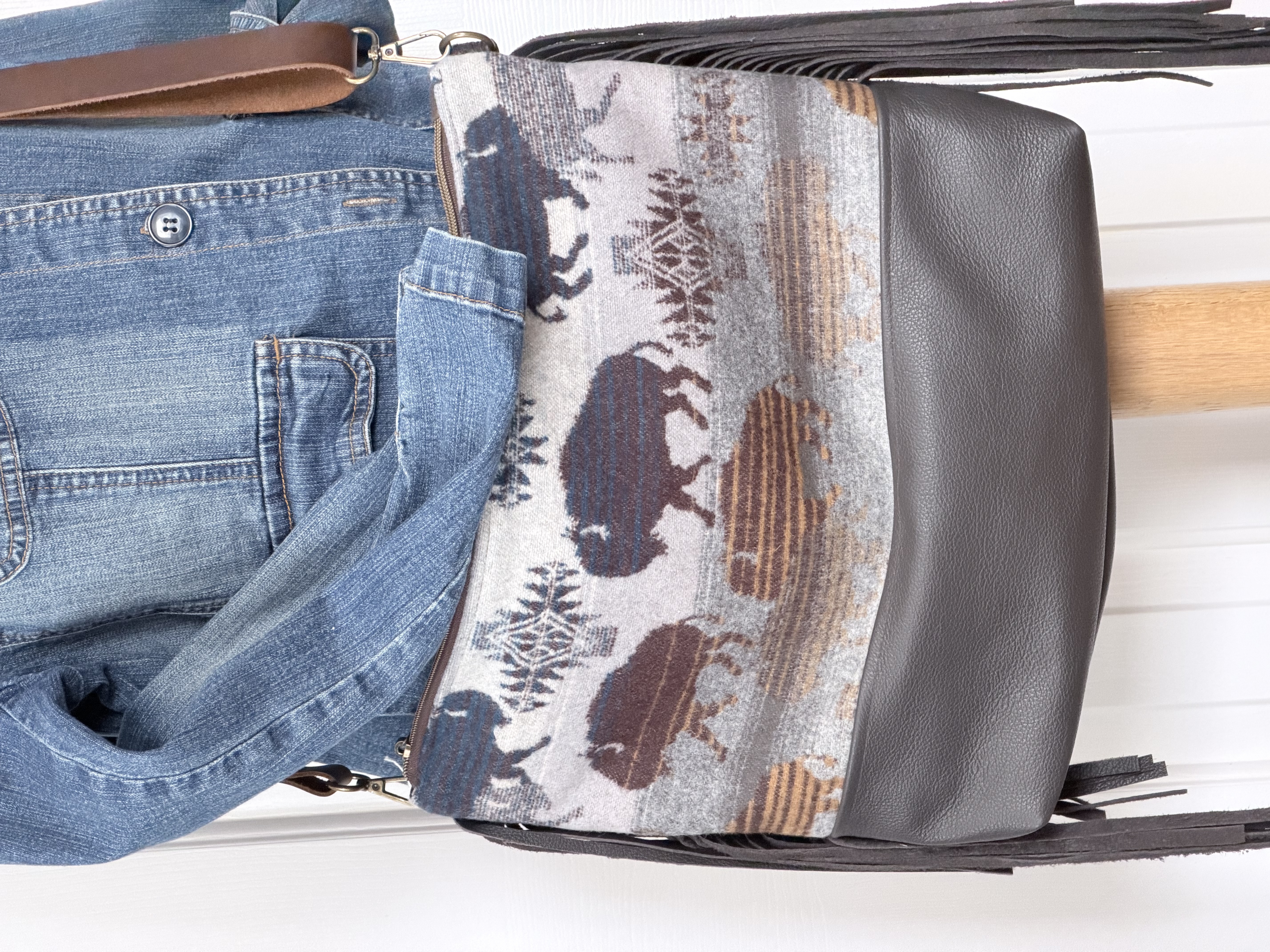 Pendleton Wool and Leather Boho Bag