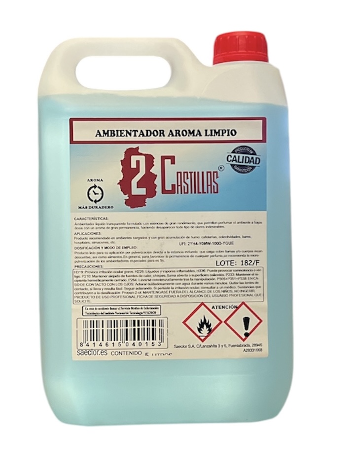 Ambientador Aroma Limpio 2 Castillas 5L