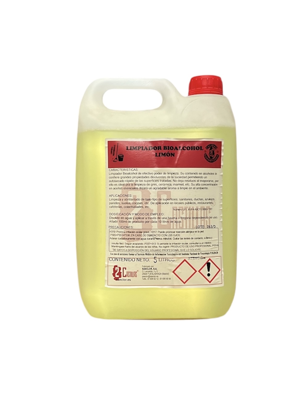 Limpiador Bio Alcohol Limón 5L 2 Castillas