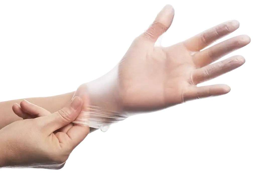 Guantes de vinilo sin polvo talla M