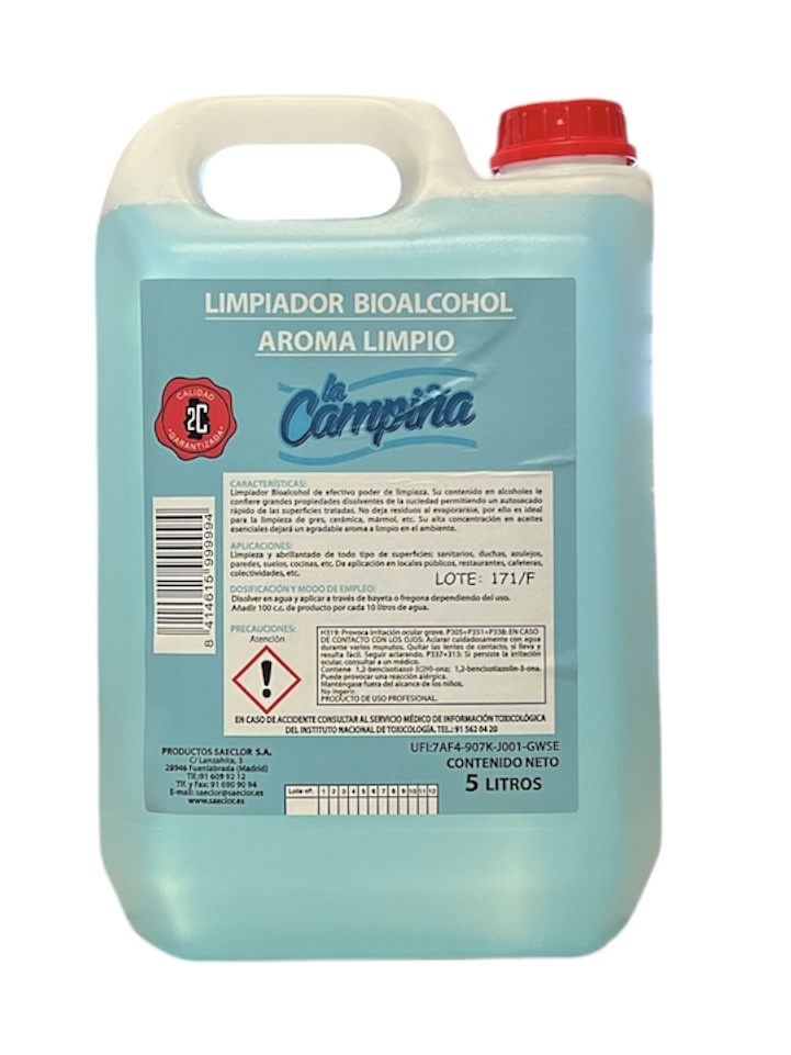 Limpiador Bio Alcohol Aroma Limpio 5L de La Campiña